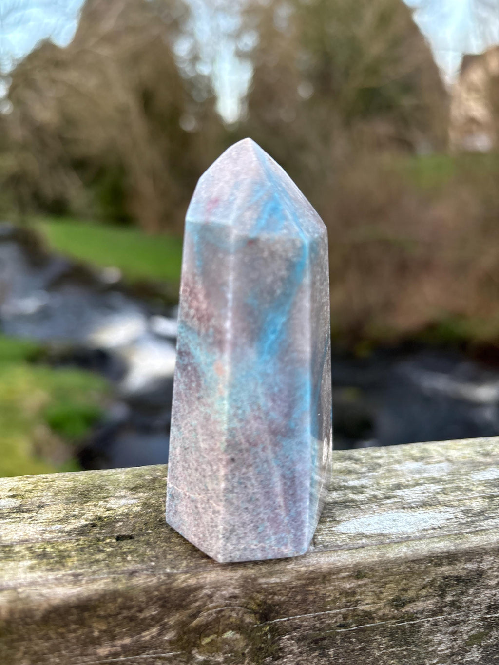 Rare Trolleite Quartz Tower | Paraiba Quartz Polished Point | Blue Crystal Collector Piece | High Vibration Stone