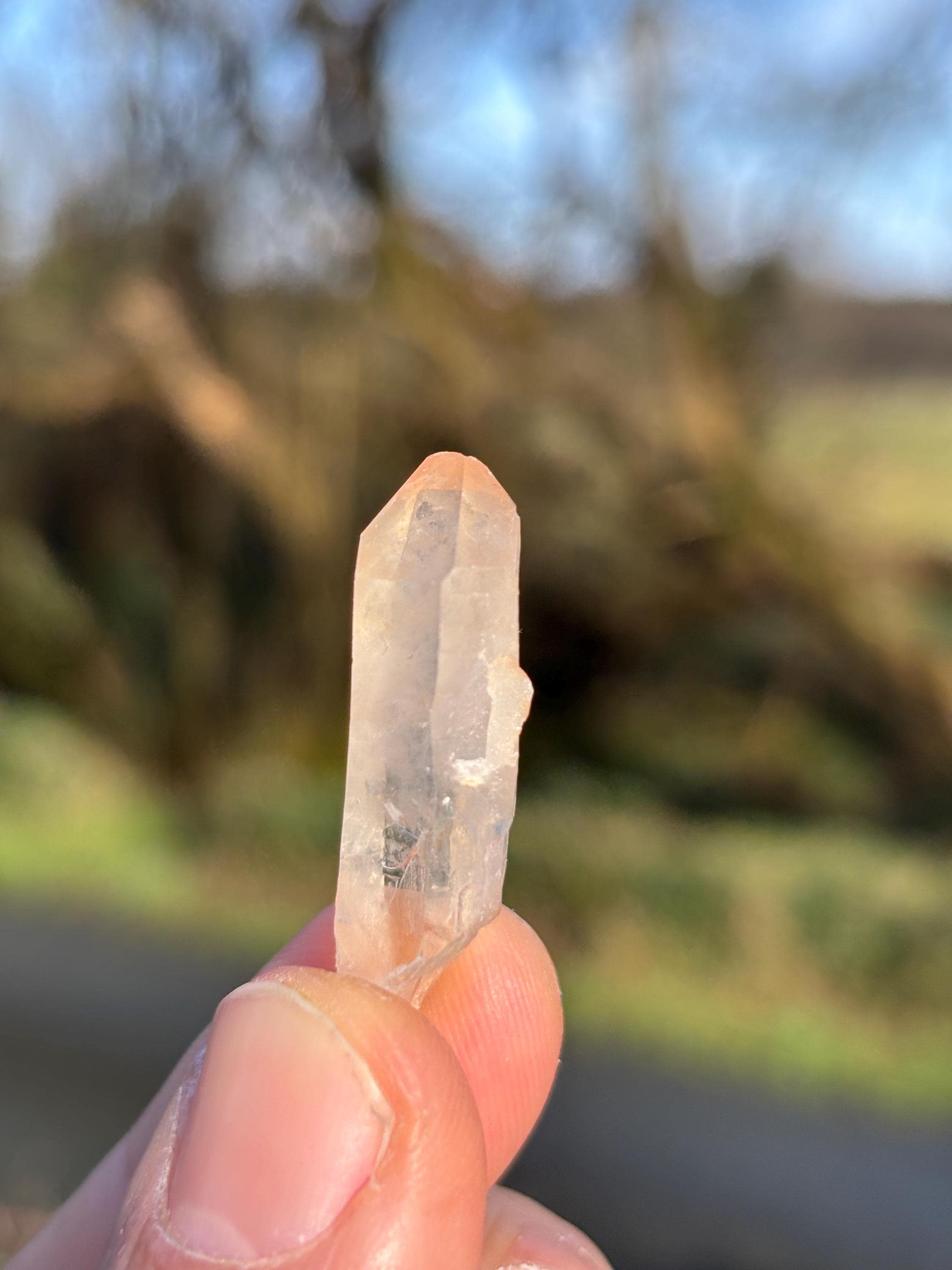 Tangerine Lemurian Quartz Point | Small Natural Crystal | Orange Healing Stone | Sacral Chakra | Raw Mineral