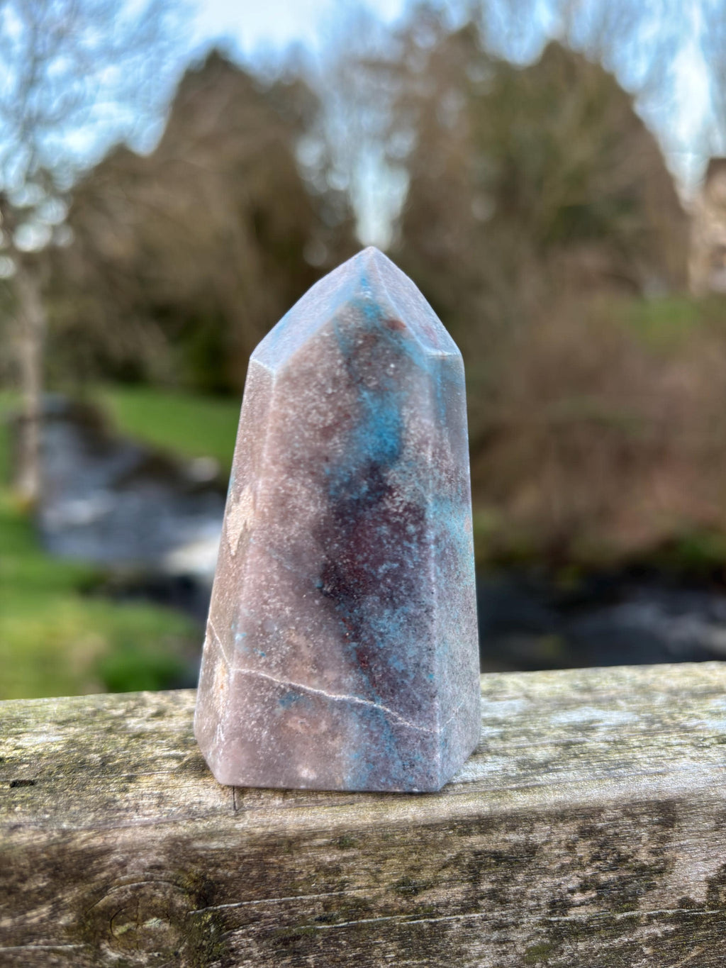 Rare Trolleite Quartz Tower | Paraiba Quartz Polished Point | Blue Crystal Collector Piece | High Vibration Stone