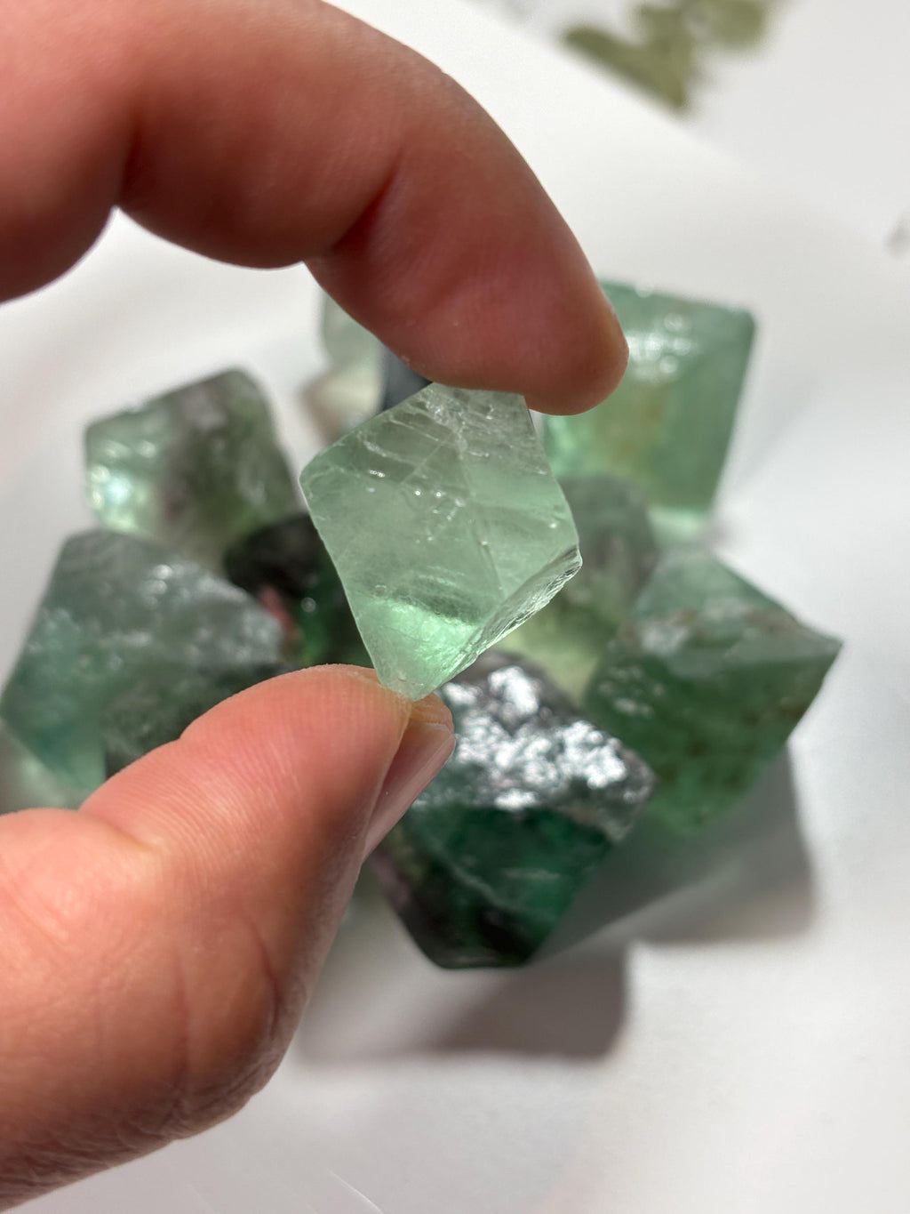 Natural Fluorite Octahedron | Raw Geometric Crystal | Pyramid Formation Stone | Focus & Clarity Mineral