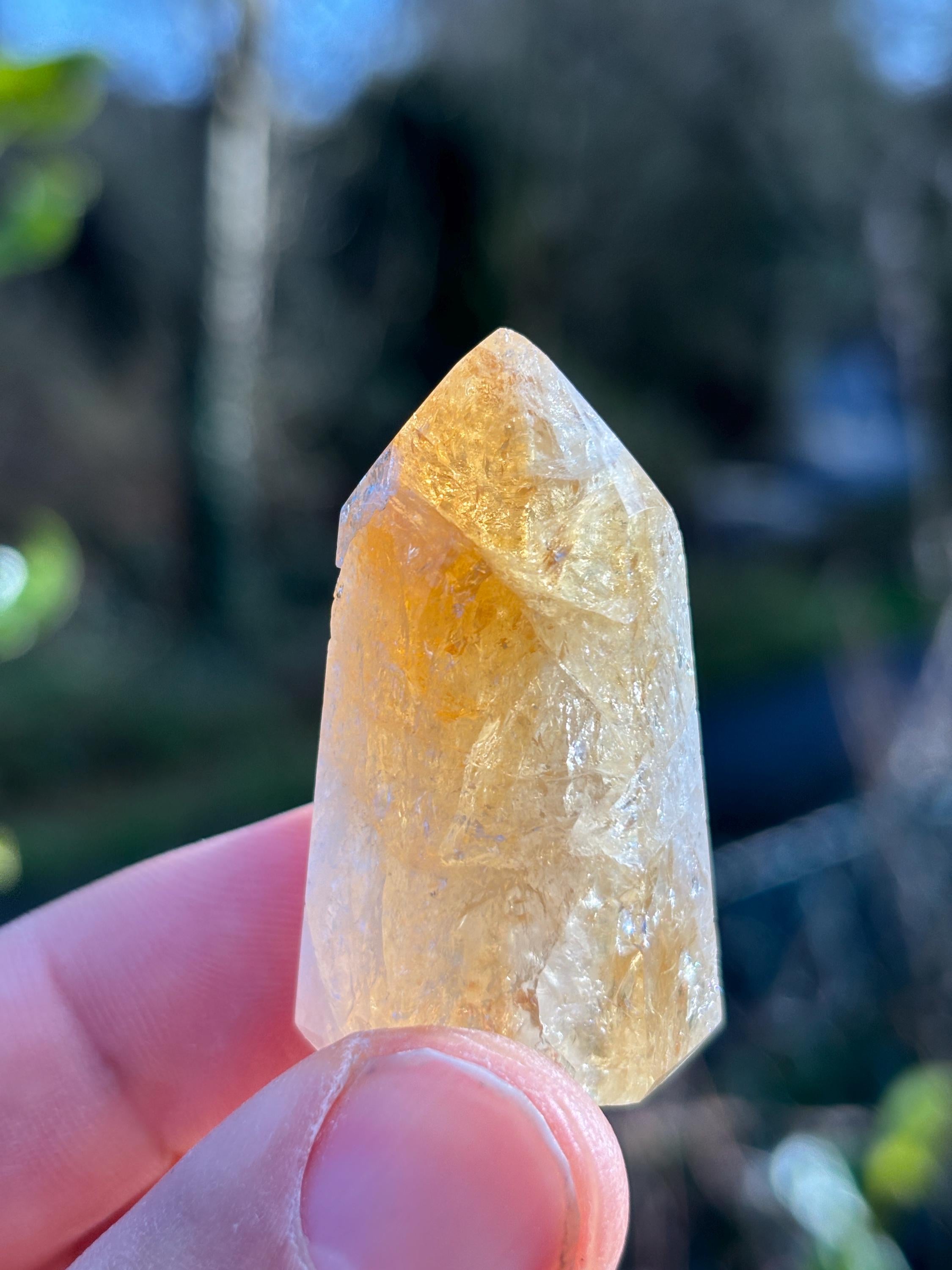 Golden Citrine Point | Polished Abundance Crystal (~50mm)