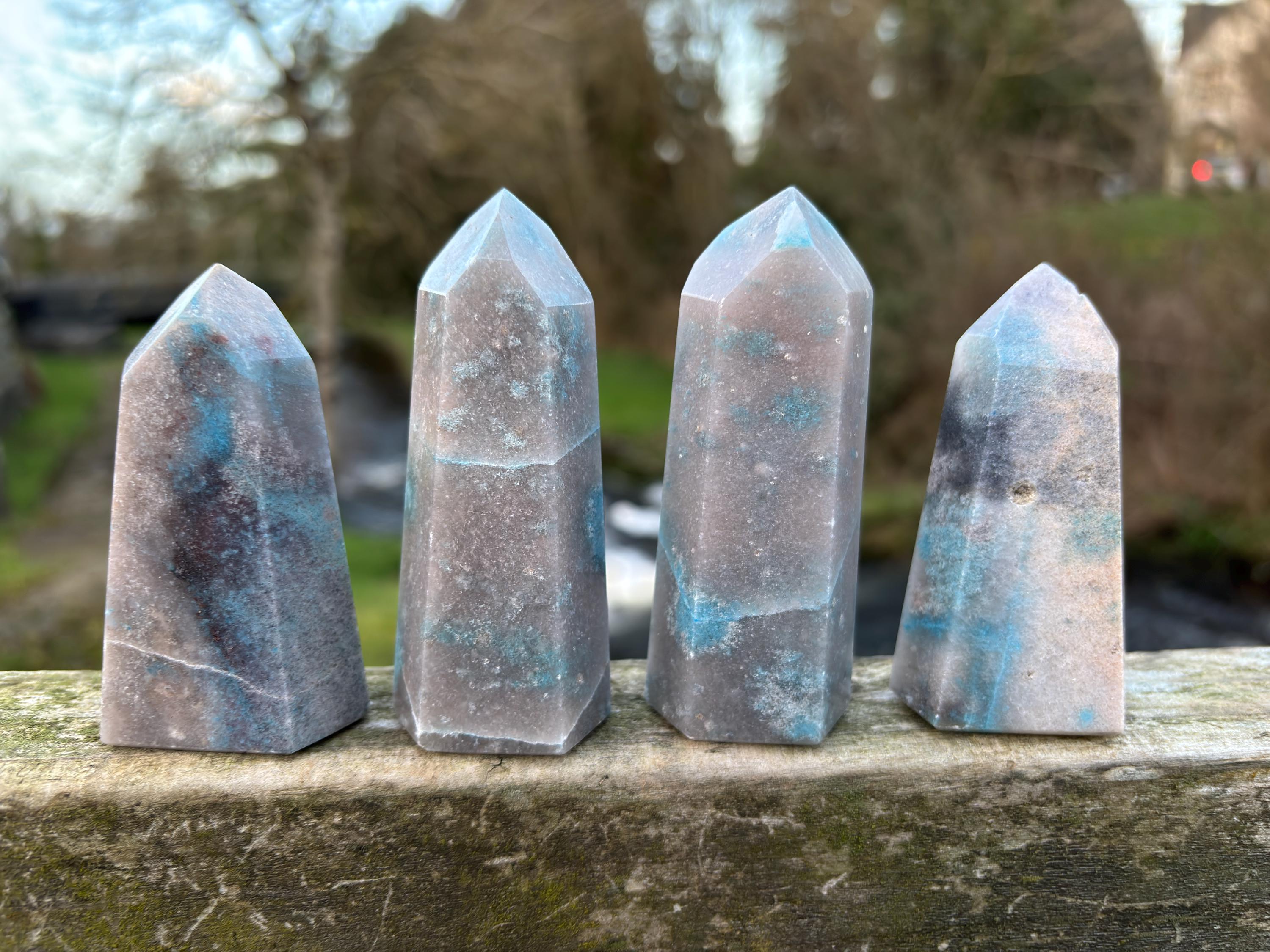 Rare Trolleite Quartz Tower | Paraiba Quartz Polished Point | Blue Crystal Collector Piece | High Vibration Stone