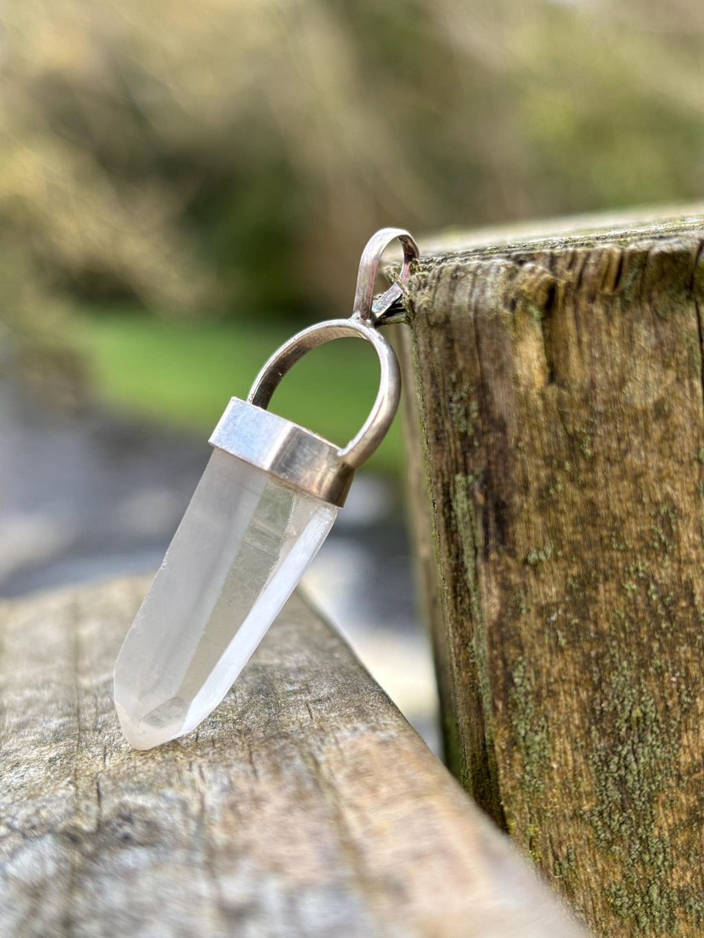 Natural Clear Quartz Pendant | 925 Sterling Silver Master Healer Necklace