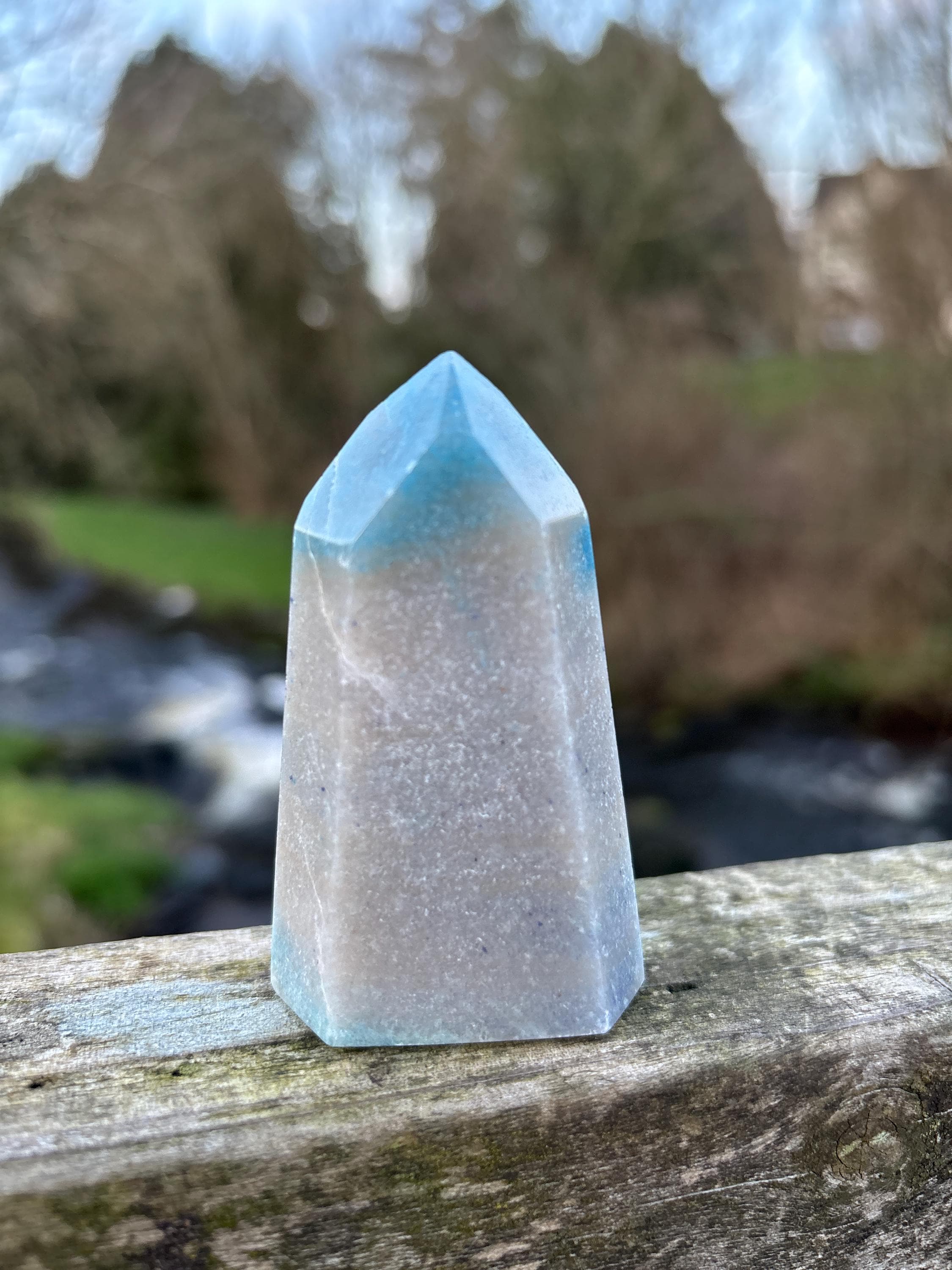 Rare Trolleite Quartz Tower | Paraiba Quartz Polished Point | Blue Crystal Collector Piece | High Vibration Stone