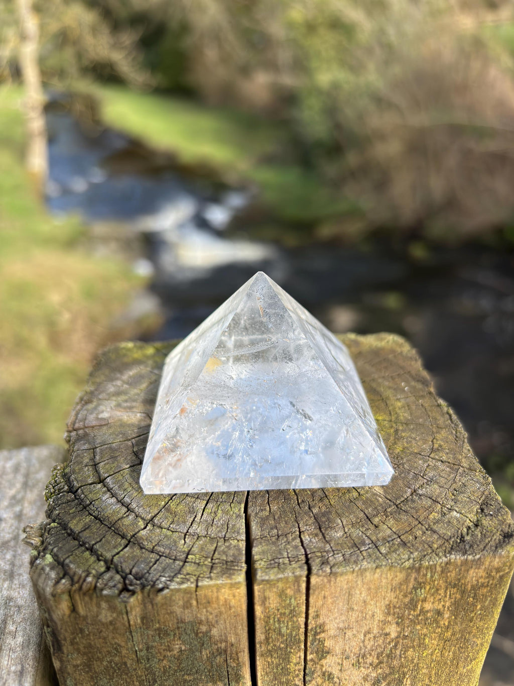 Natural Quartz Crystal Pyramid | Energy Amplifier Stone | Sacred Geometry Decor | Meditation & Healing Crystal