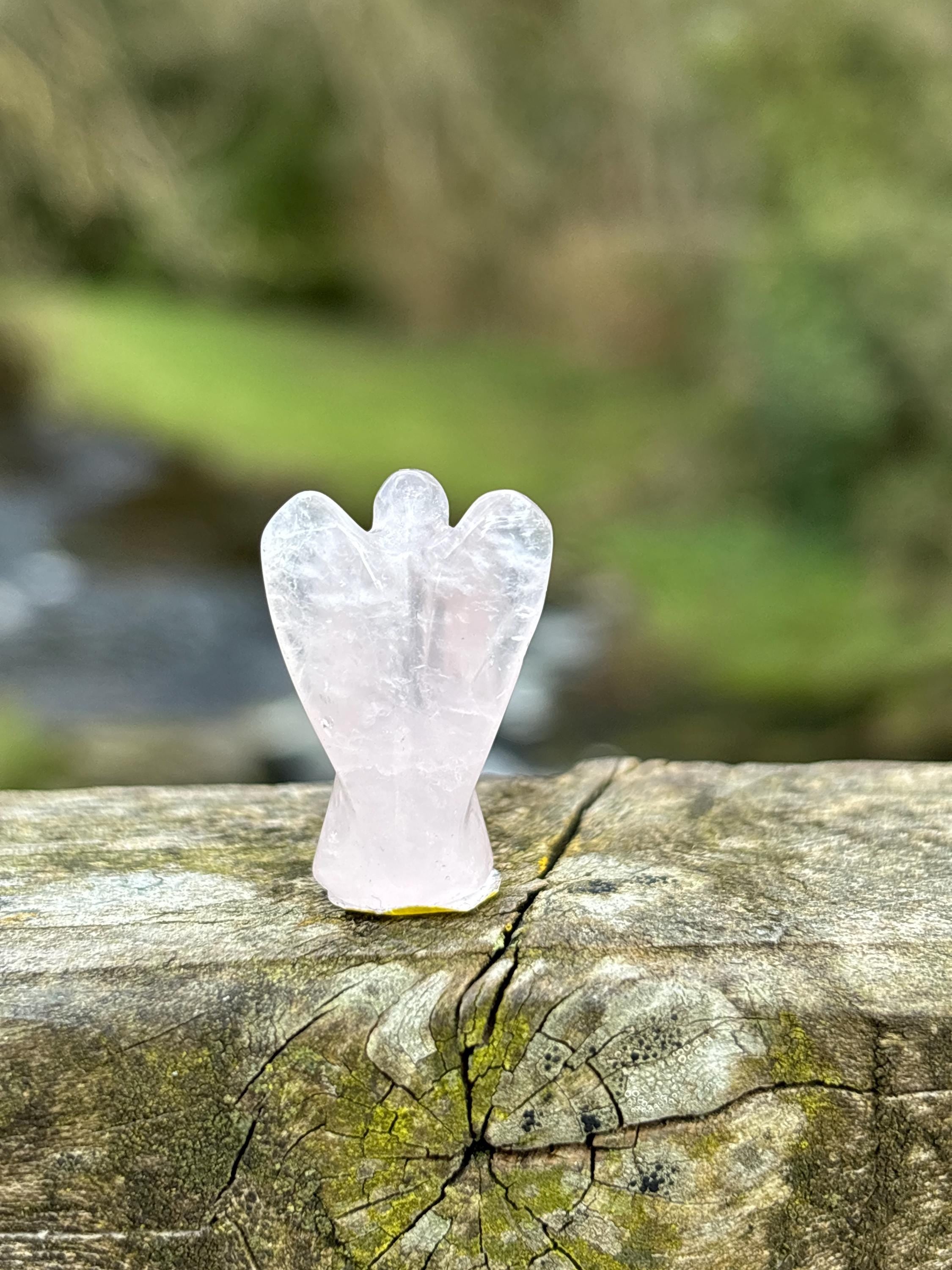 Rose Quartz Angel Carving | Mini Guardian Angel Crystal | Love Stone Healing Crystal | Spiritual Gift