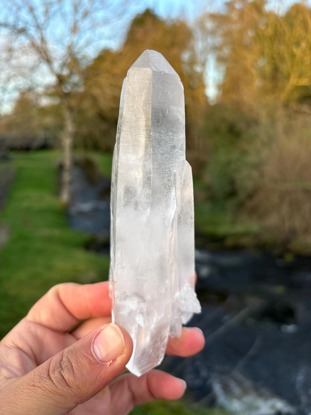 Natural Lemurian Quartz Point | Extra Clear Brazilian Crystal | High Transparency | Raw Collector Specimen | Healing Stone