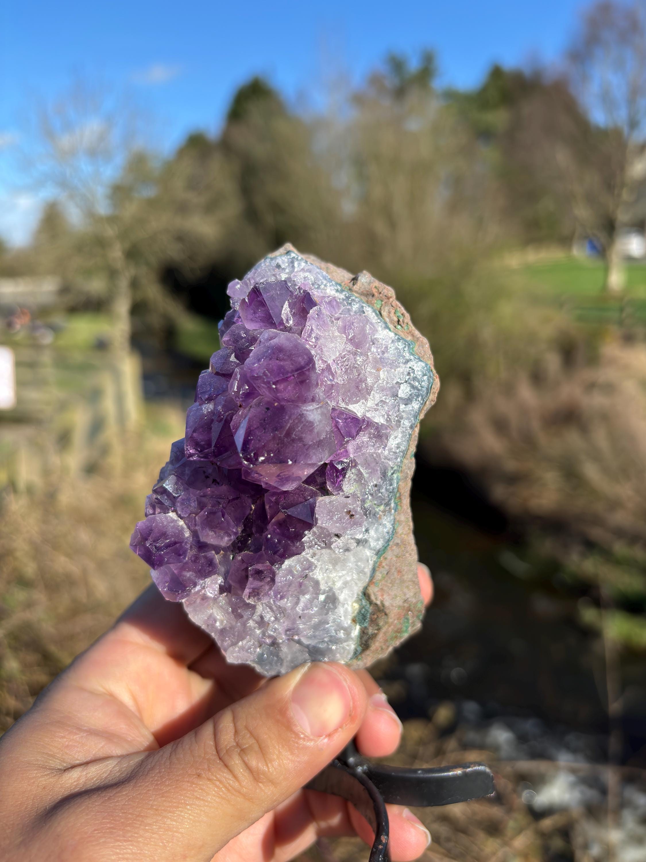 Natural Amethyst Druzy Cluster with Base - Purple Crystal Mineral Specimen