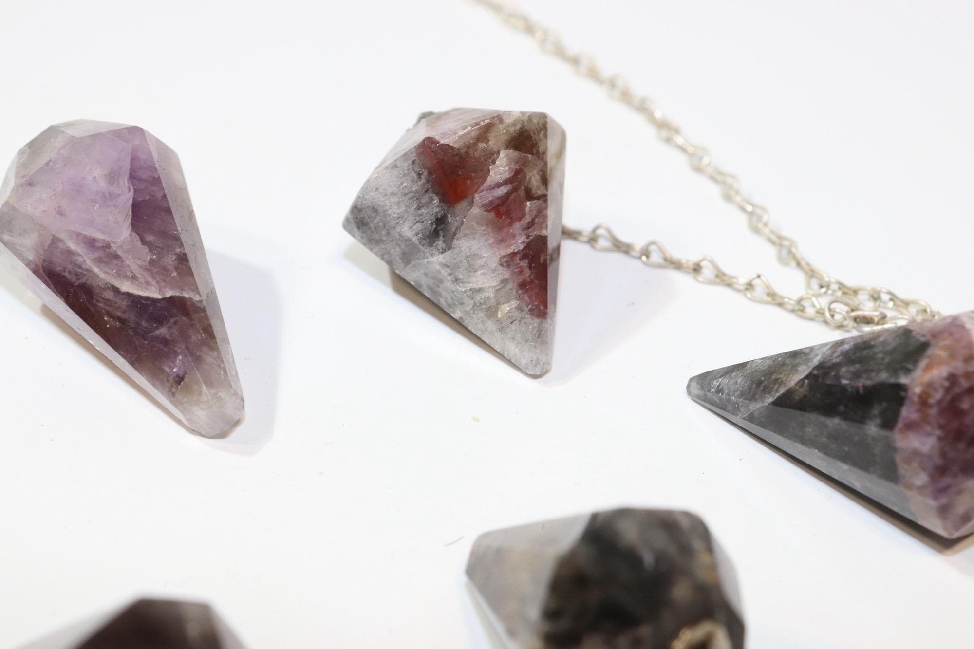 Natural Cacoxenite Crystal Pendulum - Intuition & Chakra Divination Tool for Energy Work