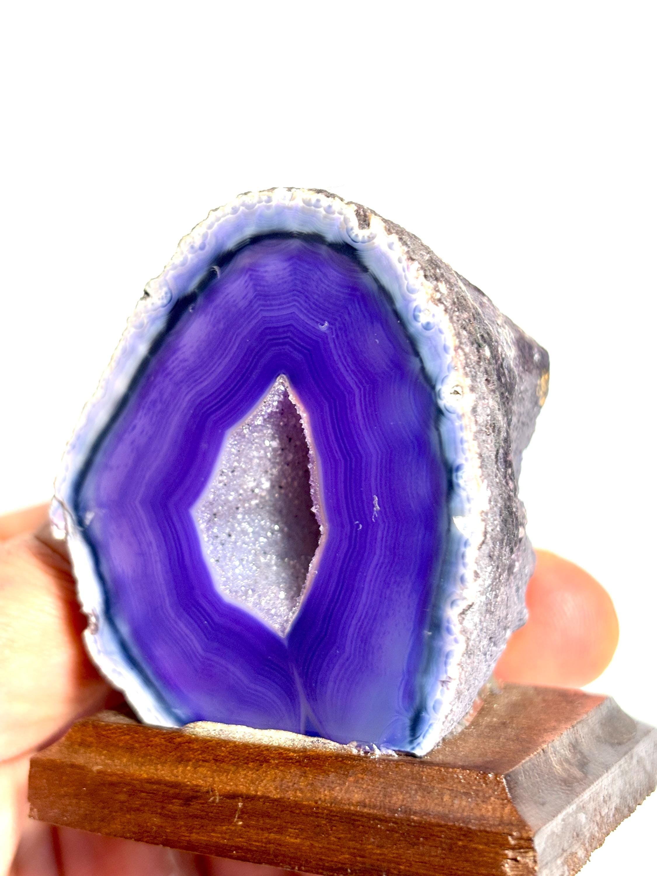 Natural Agate Geode Crystal - Small Polished Geode Display Piece