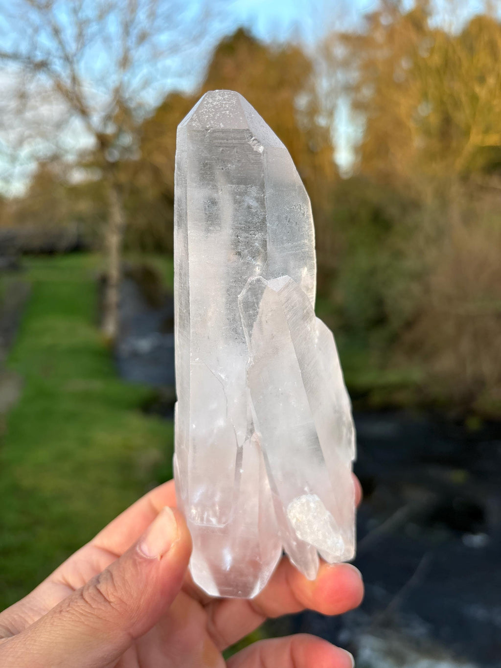 Natural Lemurian Quartz Point | Extra Clear Brazilian Crystal | High Transparency | Raw Collector Specimen | Healing Stone