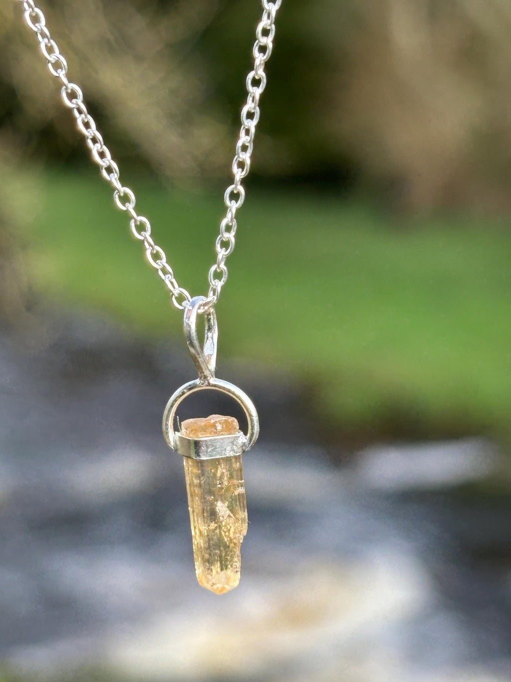 Imperial Topaz Pendant 925 Silver | Natural Golden Gemstone Necklace | Luxury Healing Jewelry | Abundance Stone