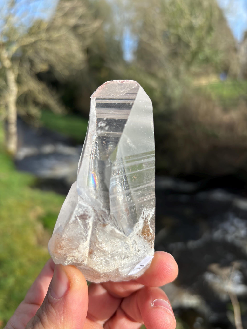 Natural Lemurian Quartz Point | Raw Crystal with Striations, High Vibration Meditation Stone
