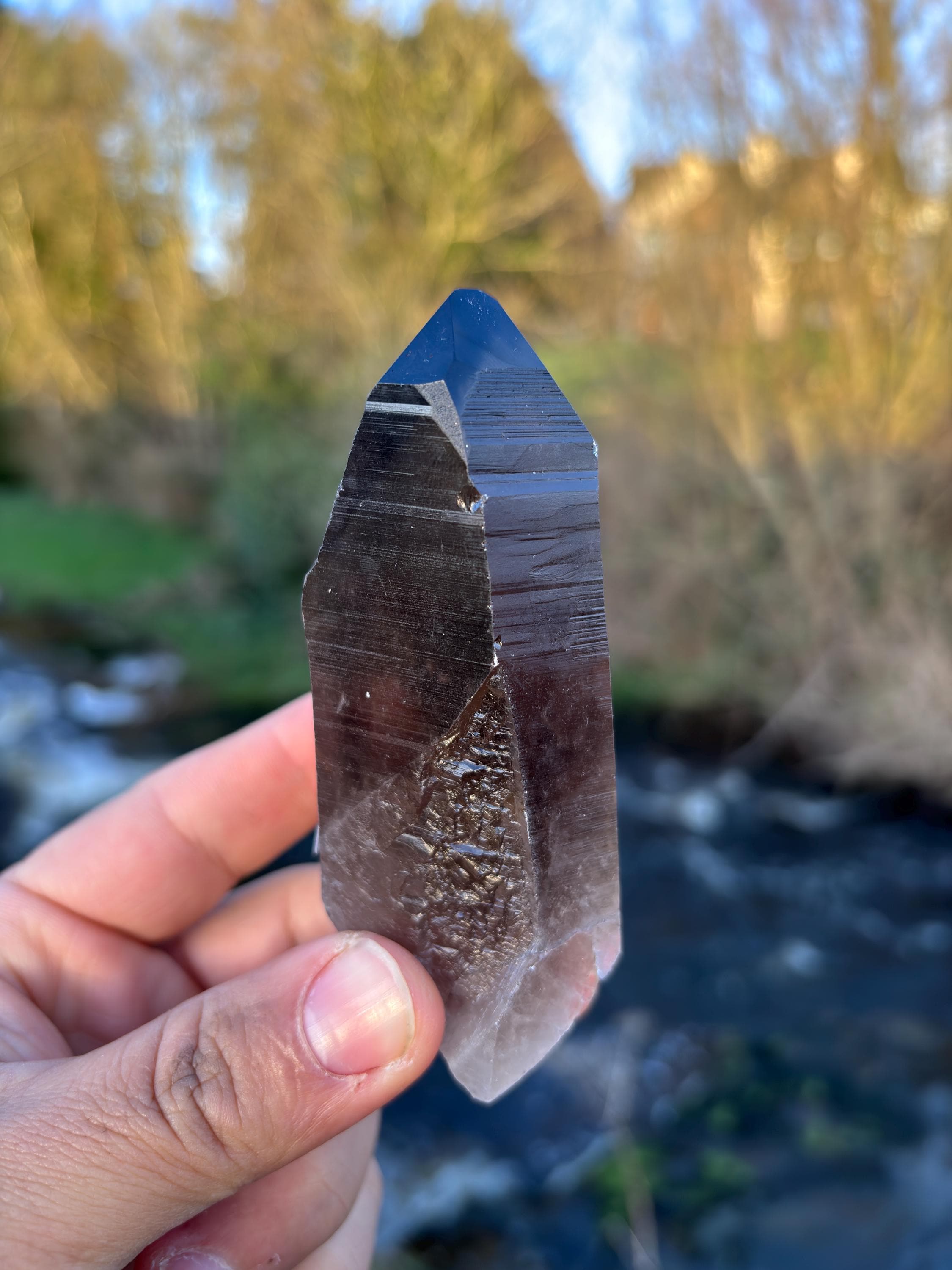 Smoky Lemurian Quartz Point | Natural Brazilian Crystal | Grounding Protection Stone | Raw Collector Specimen