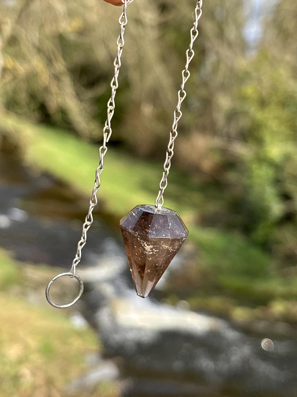 Smoky Quartz Pendulum | Grounding Crystal Dowsing Tool | Root Chakra Healing Stone | Divination Pendulum