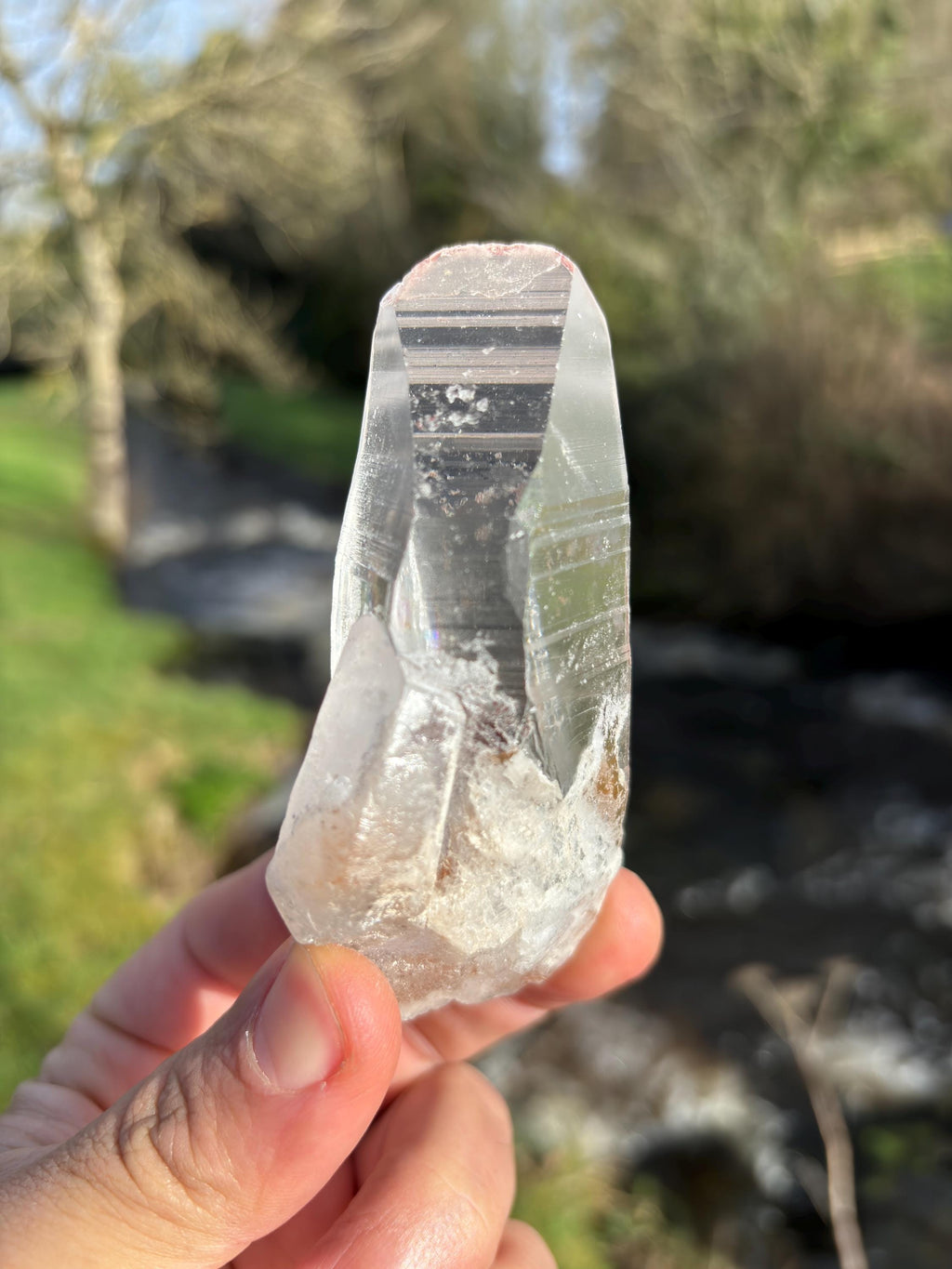 Natural Lemurian Quartz Point | Raw Crystal with Striations, High Vibration Meditation Stone