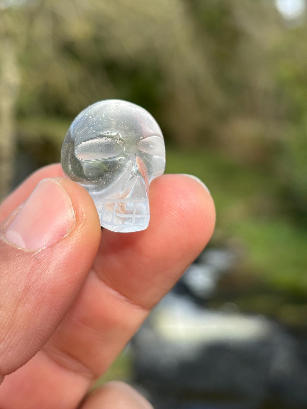 Clear Quartz Mini Skull | Hand Carved Crystal Skull | Master Healer Stone | Spiritual Crystal Decor