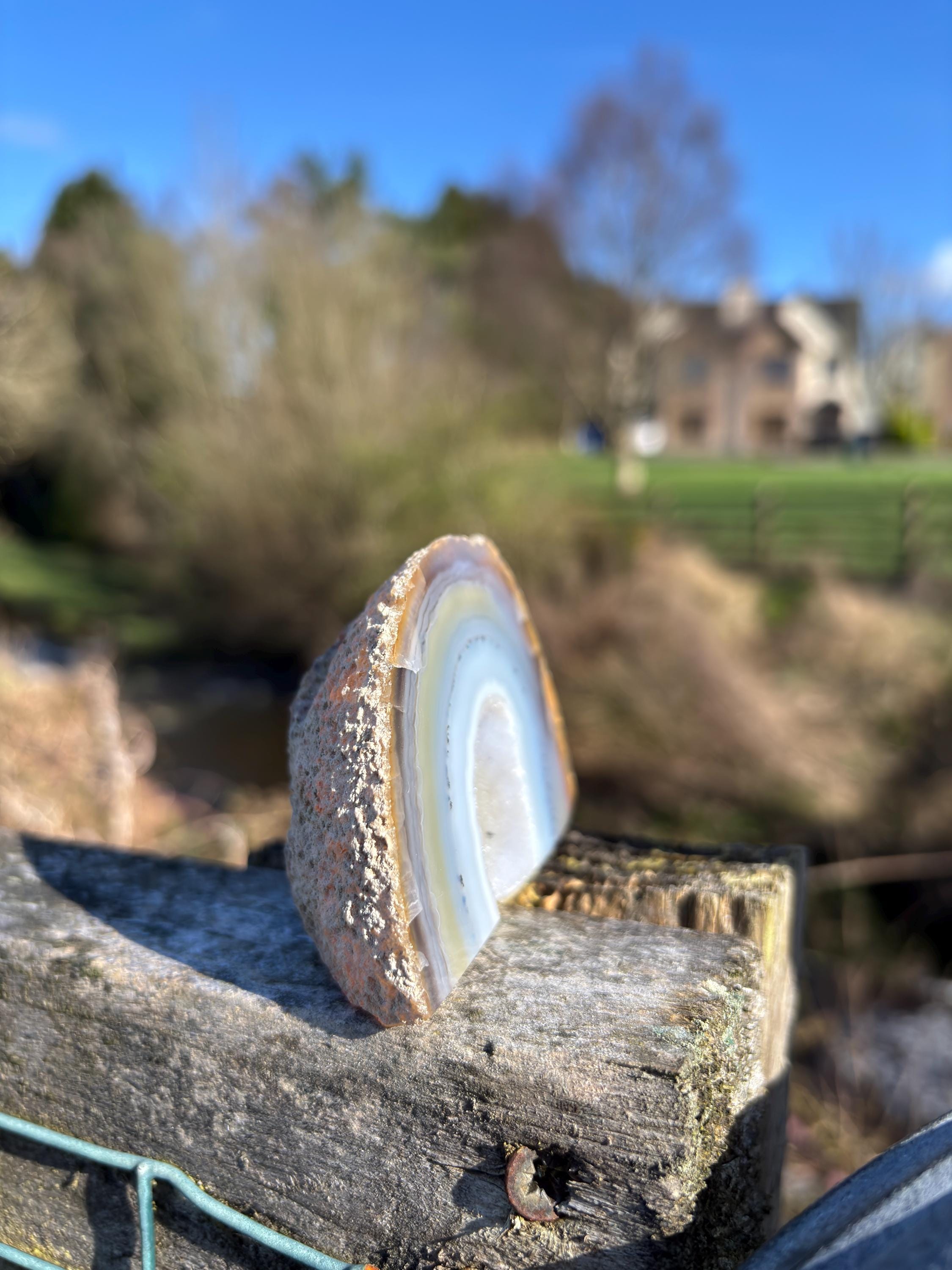 Brazilian Agate Geode | Polished Crystal Display, Collector's Piece