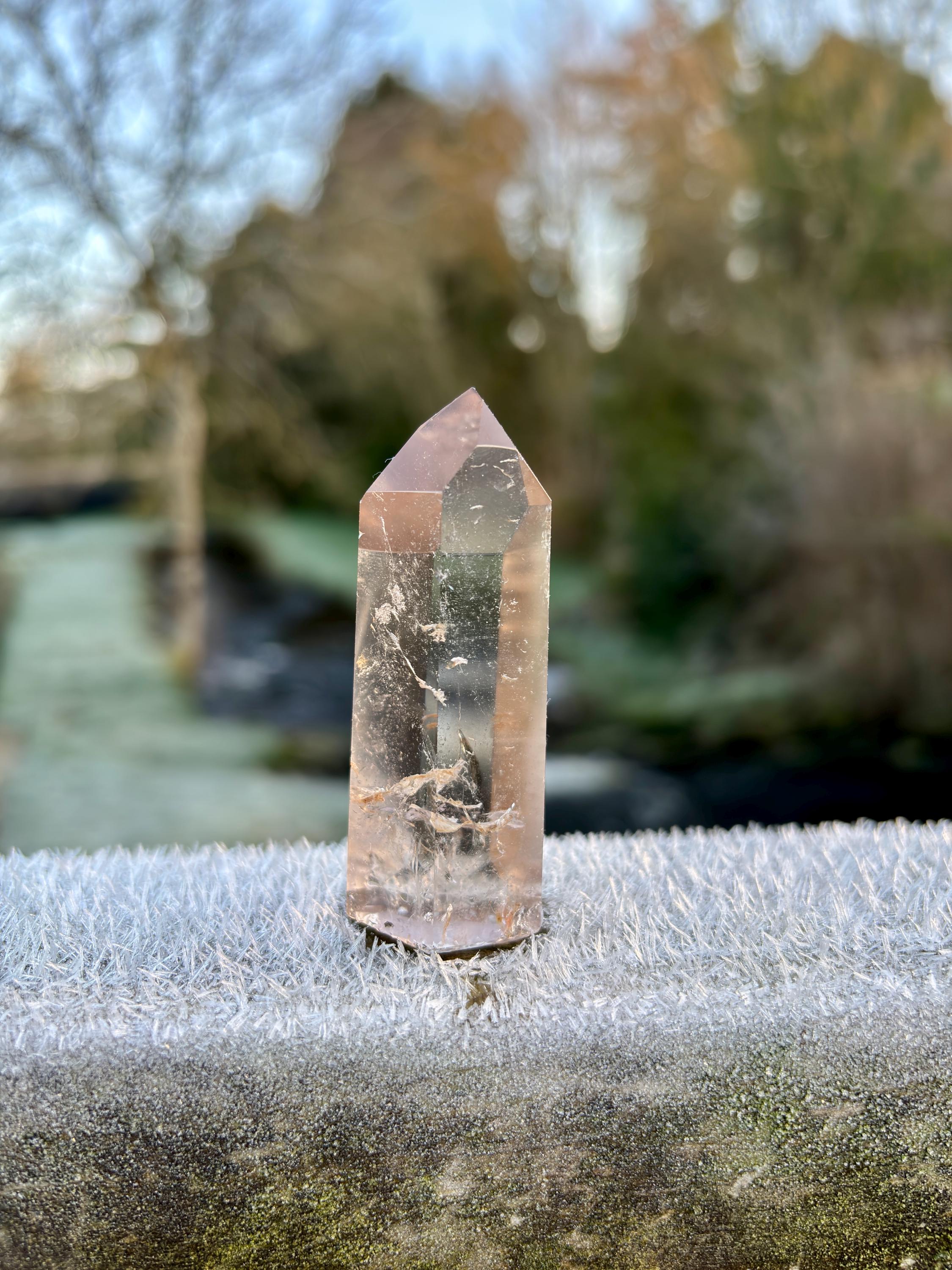 Smoky Quartz Phantom Polished Point | Natural Crystal Tower | Grounding & Protection Stone | High Quality Healing Crystal