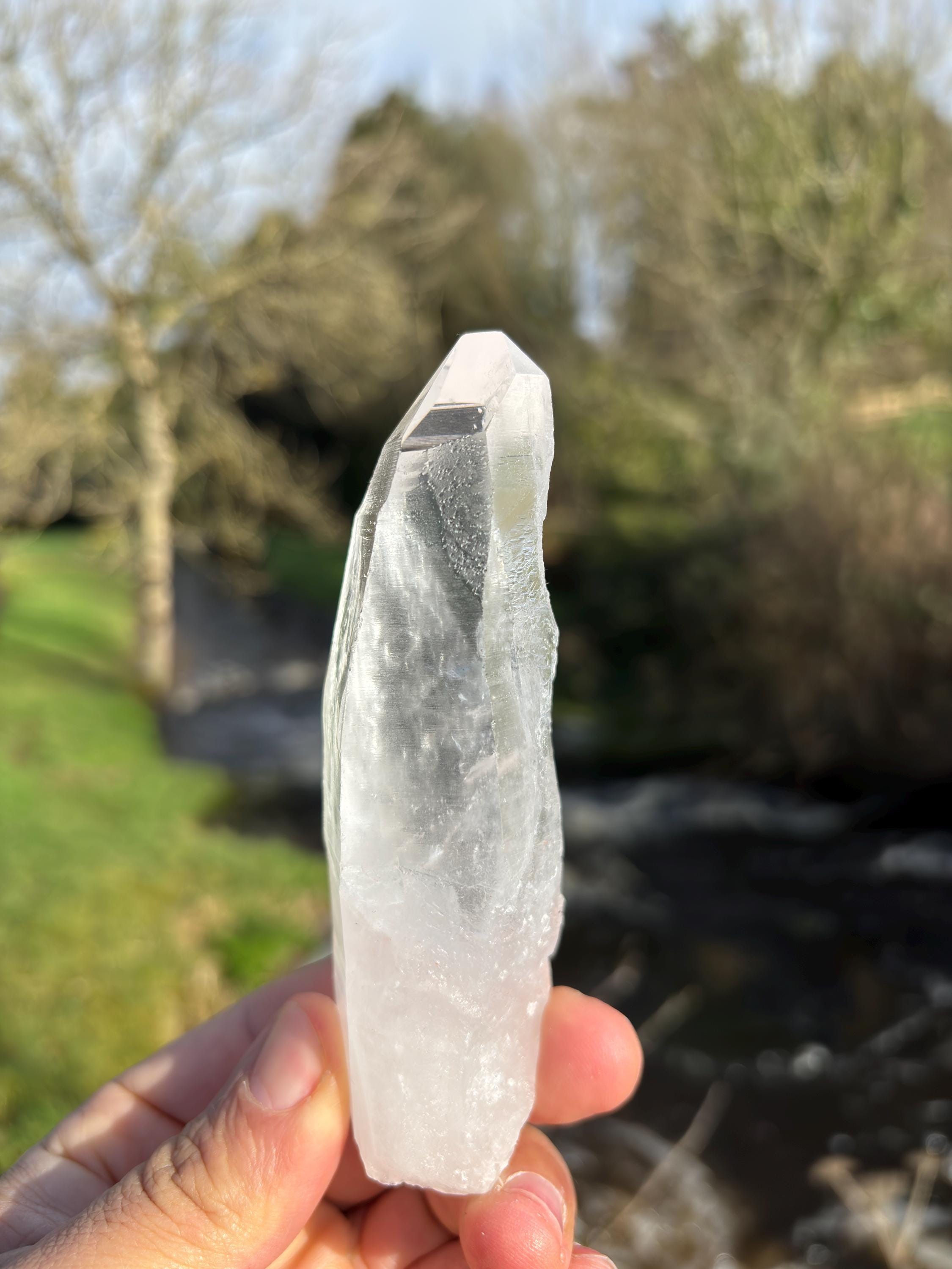 Natural Lemurian Quartz Point | Raw Crystal with Striations | Healing Stone for Meditation | High Vibration Crystal | Mineral Specimen