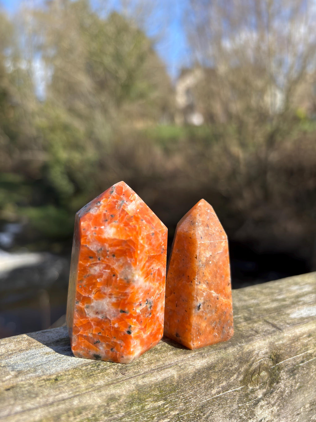 Orange Calcite Polished Point | Natural Crystal Tower, Home Decor