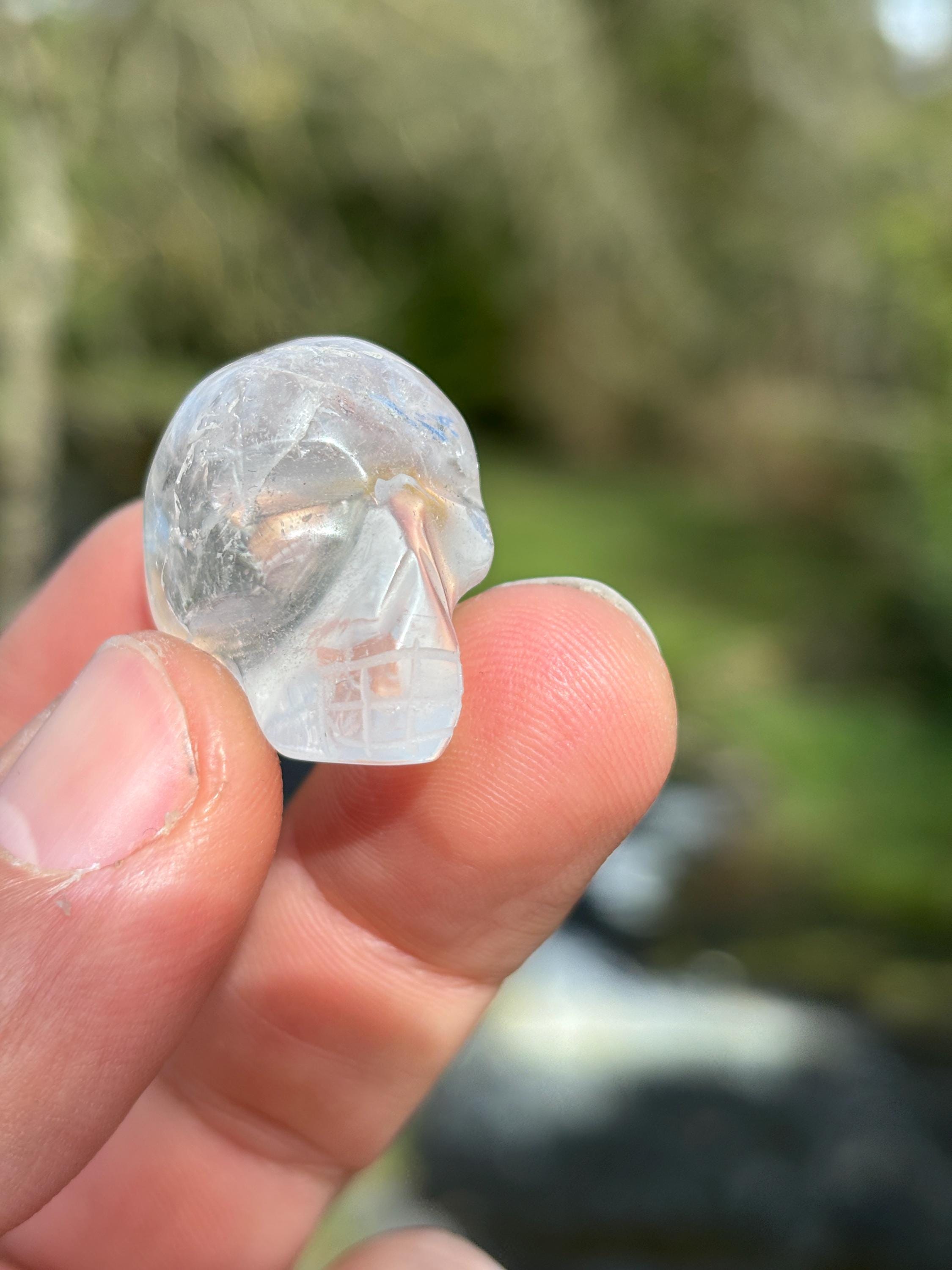 Clear Quartz Mini Skull | Hand Carved Crystal Skull | Master Healer Stone | Spiritual Crystal Decor