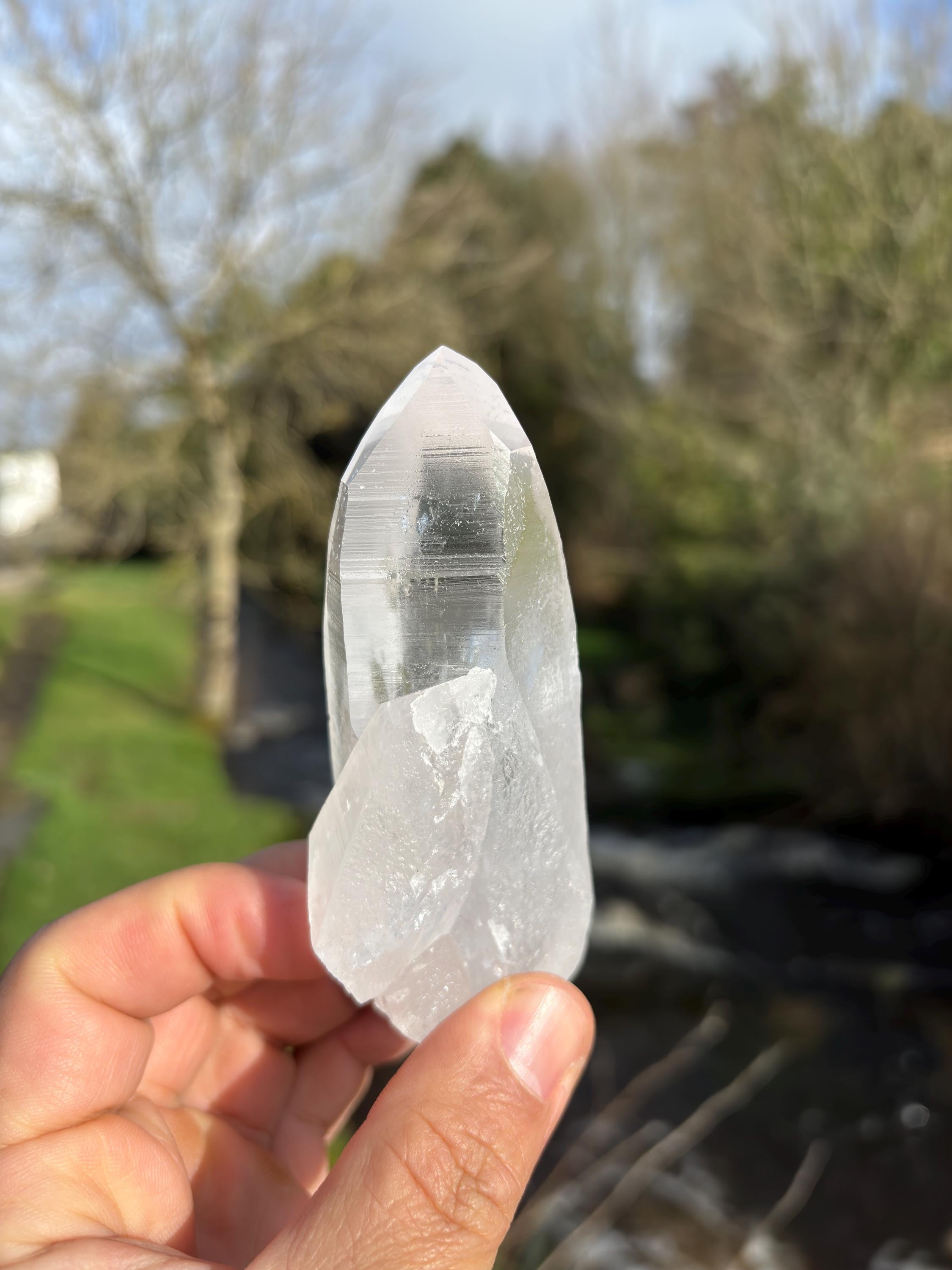 Natural Lemurian Quartz Point | Raw Crystal with Striations | Healing Stone for Meditation | High Vibration Crystal | Mineral Specimen