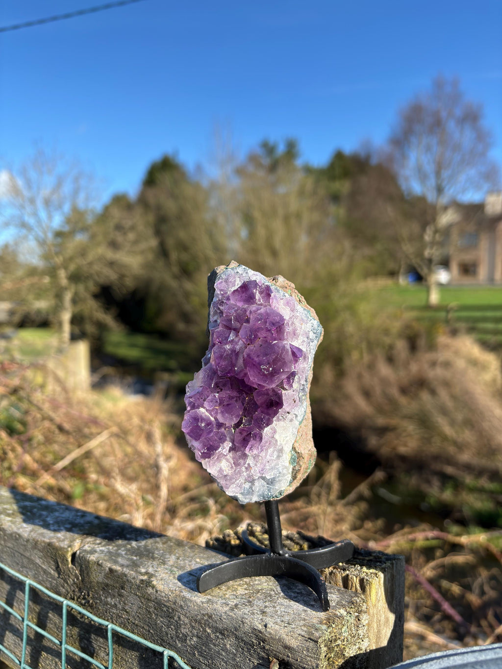 Natural Amethyst Druzy Cluster with Base - Purple Crystal Mineral Specimen