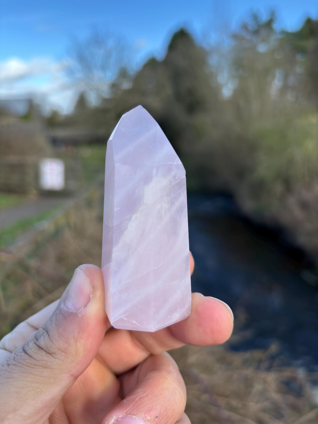 Rose Quartz Crystal Point – Polished Tower, Brazilian Healing Stone