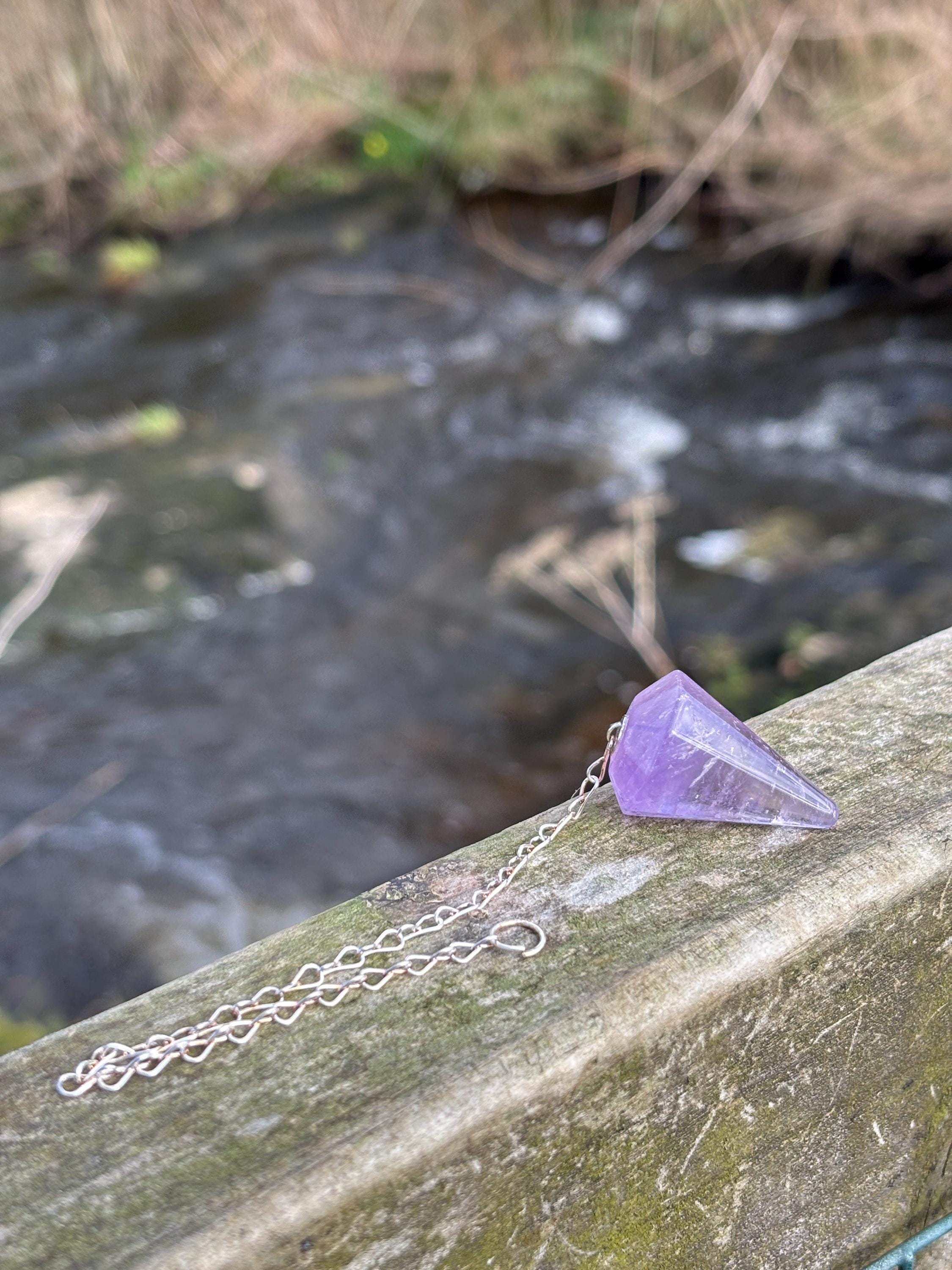 Amethyst Crystal Pendulum Handmade - Healing