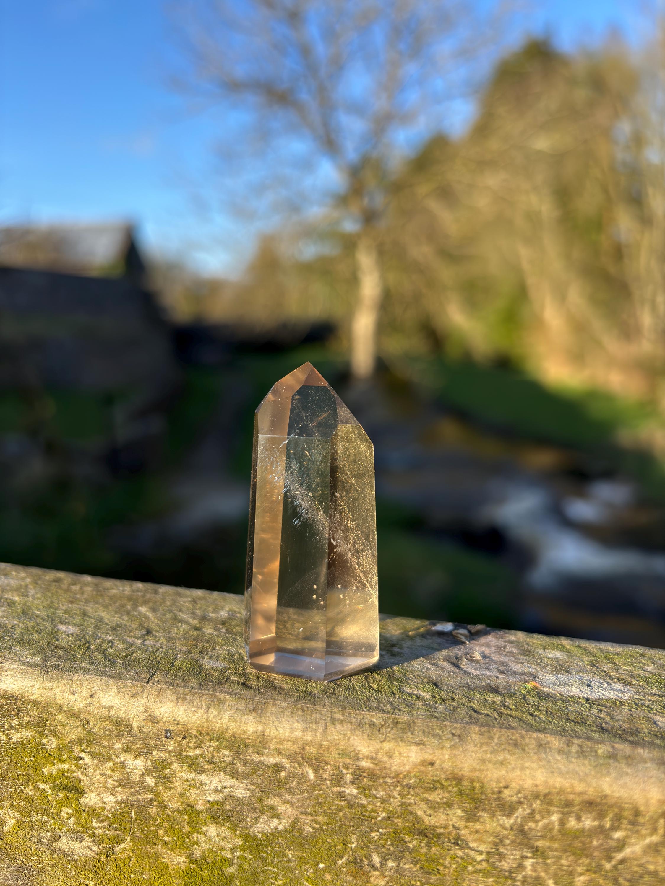 Natural Citrine Tower | Araçuaí Brazil Crystal | Genuine Citrine Point | Abundance Stone | Polished Quartz