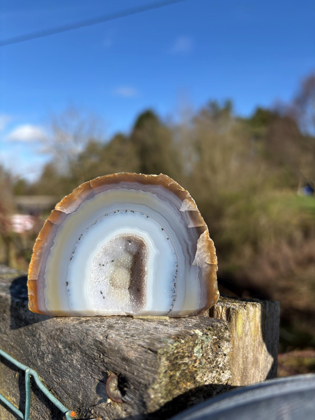 Brazilian Agate Geode | Polished Crystal Display, Collector's Piece