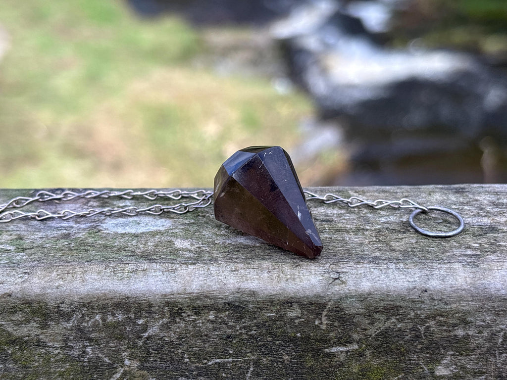 Smoky Quartz Pendulum | Grounding Crystal Dowsing Tool | Root Chakra Healing Stone | Divination Pendulum