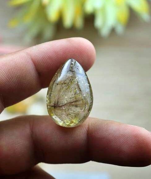 DROP Quartz RUTILE Quality Gem Polished