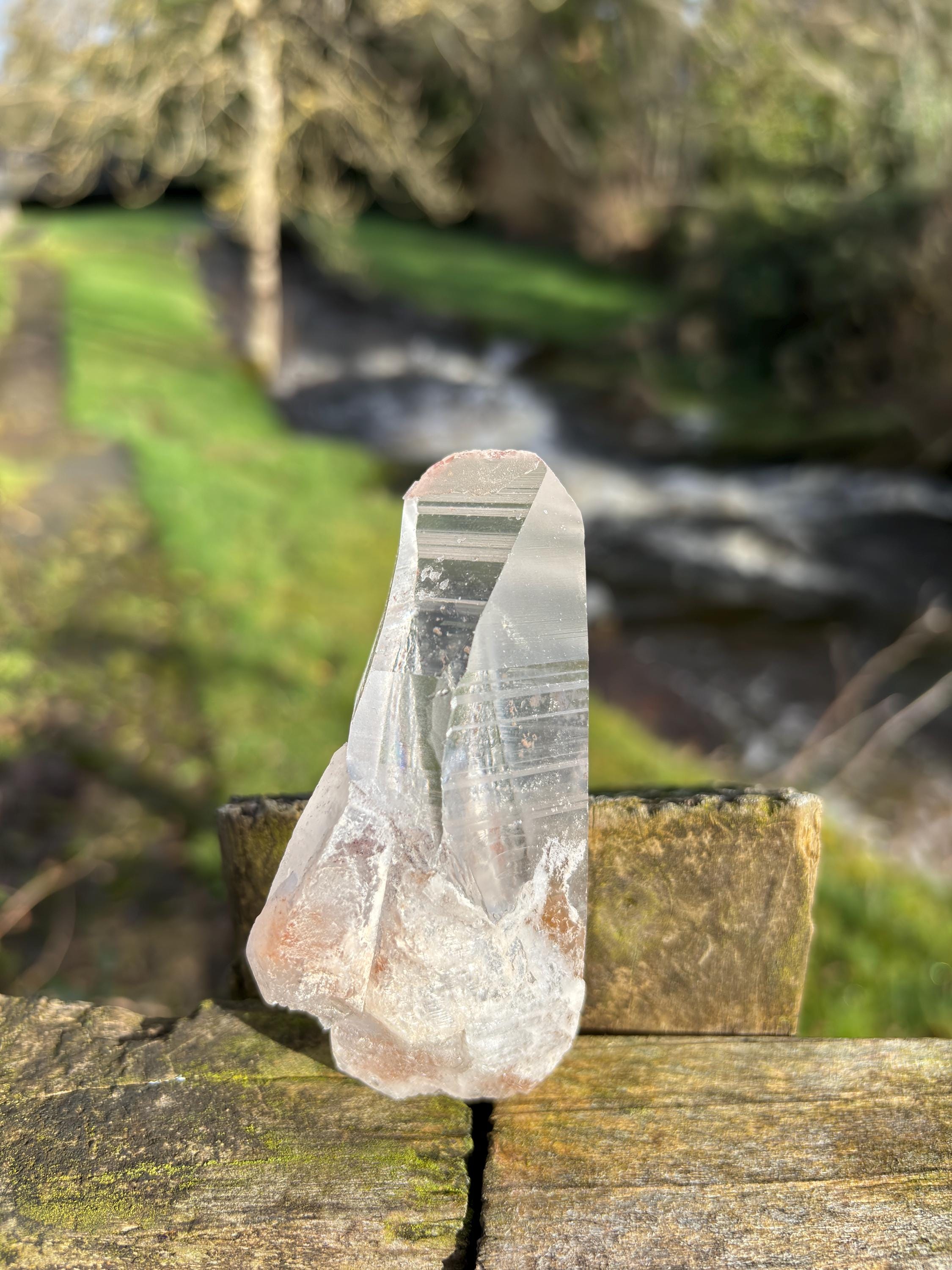 Natural Lemurian Quartz Point | Raw Crystal with Striations, High Vibration Meditation Stone