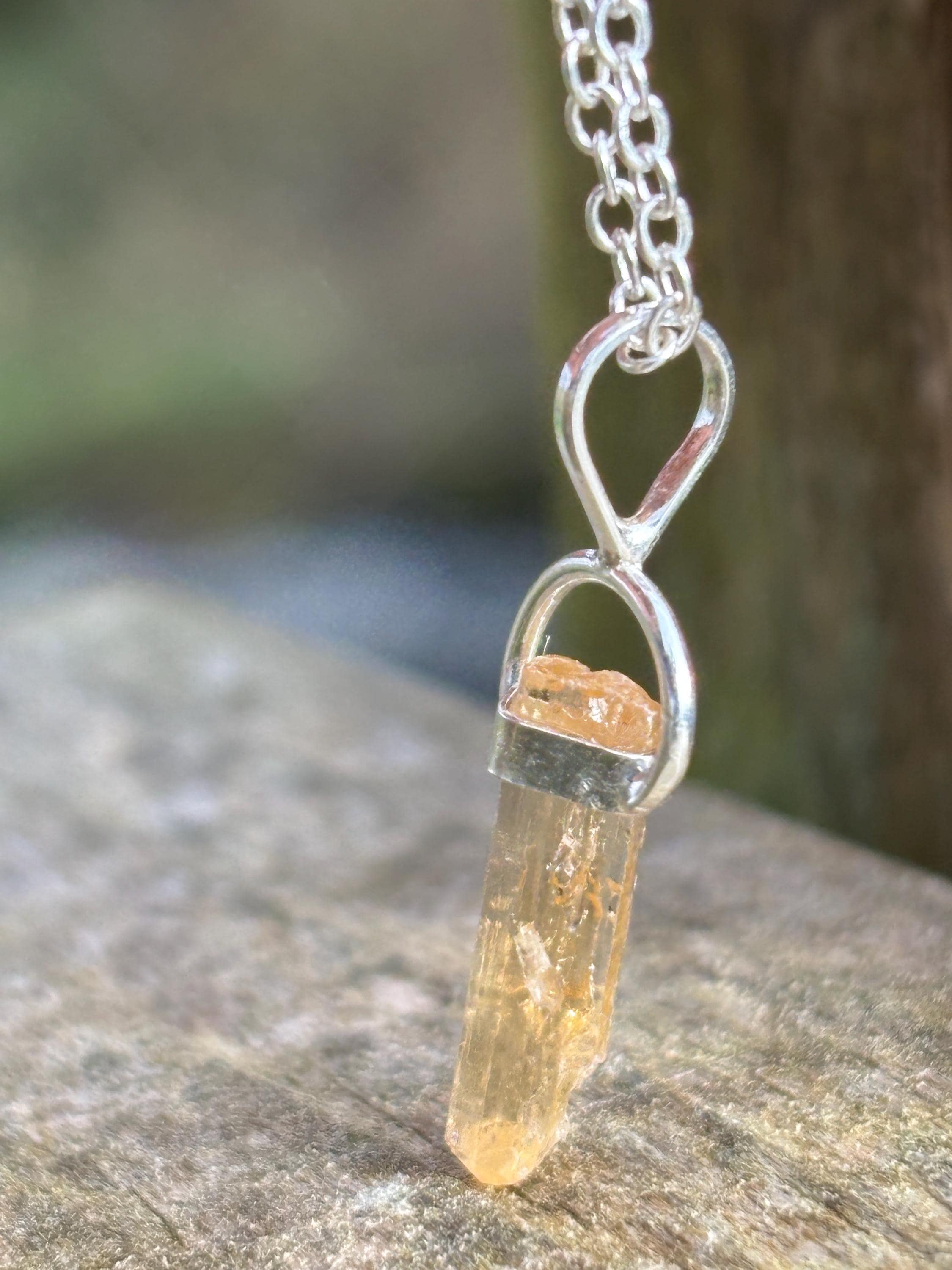 Imperial Topaz Pendant 925 Silver | Natural Golden Gemstone Necklace | Luxury Healing Jewelry | Abundance Stone