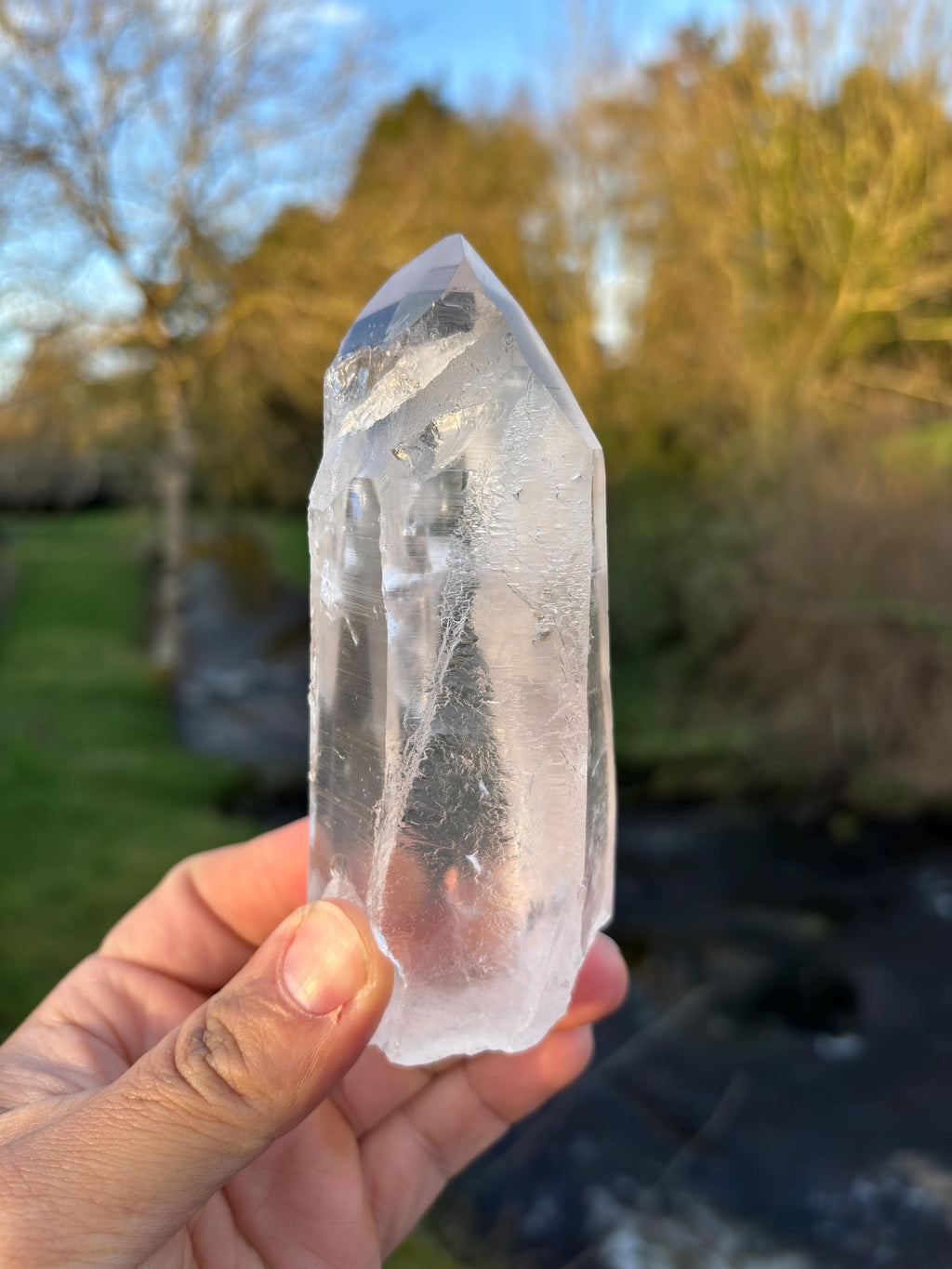Natural Lemurian Quartz Point | Extra Clear Brazilian Crystal | High Transparency | Raw Collector Specimen | Healing Stone