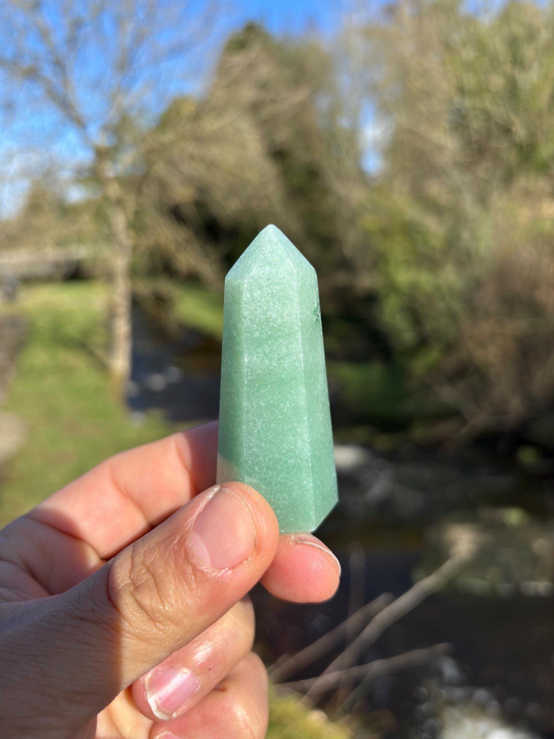 Green Quartz Mini Polished Point - Small Healing Crystal Tower for Meditation & Gift Giving