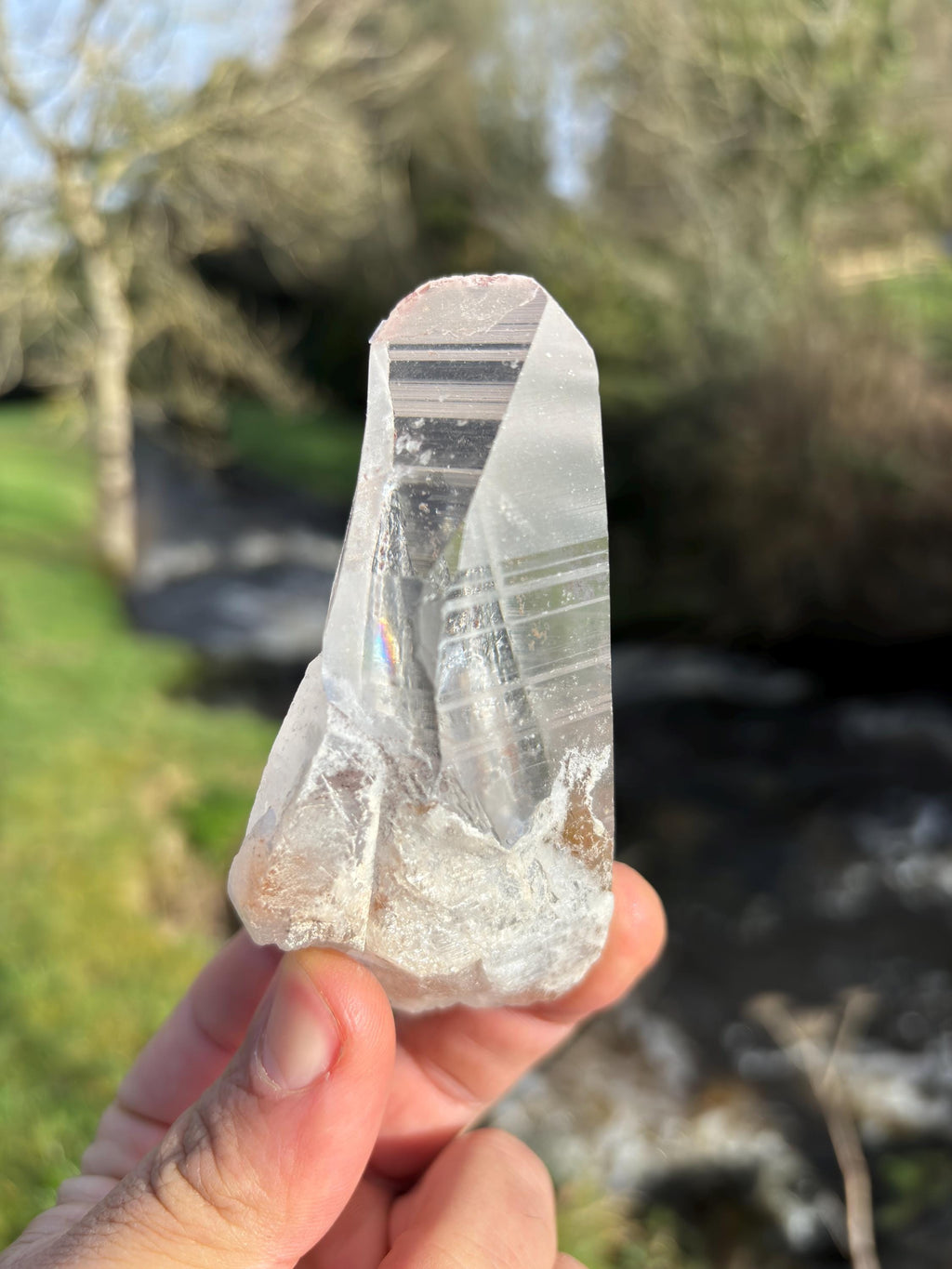 Natural Lemurian Quartz Point | Raw Crystal with Striations, High Vibration Meditation Stone