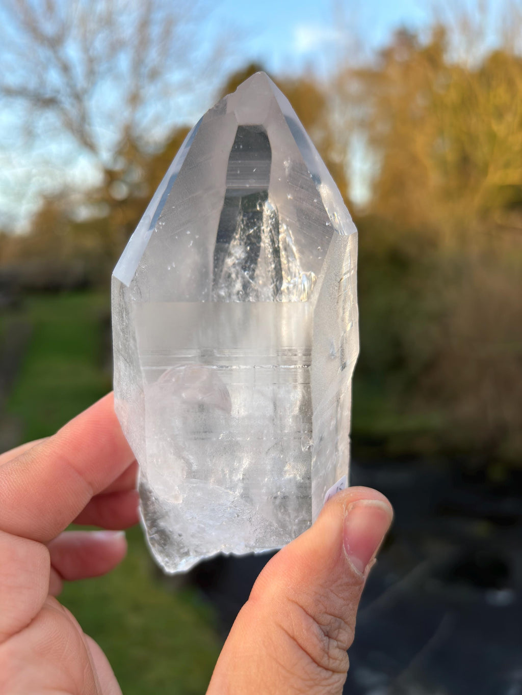 Natural Lemurian Quartz Point | Extra Clear Brazilian Crystal | High Transparency | Raw Collector Specimen | Healing Stone