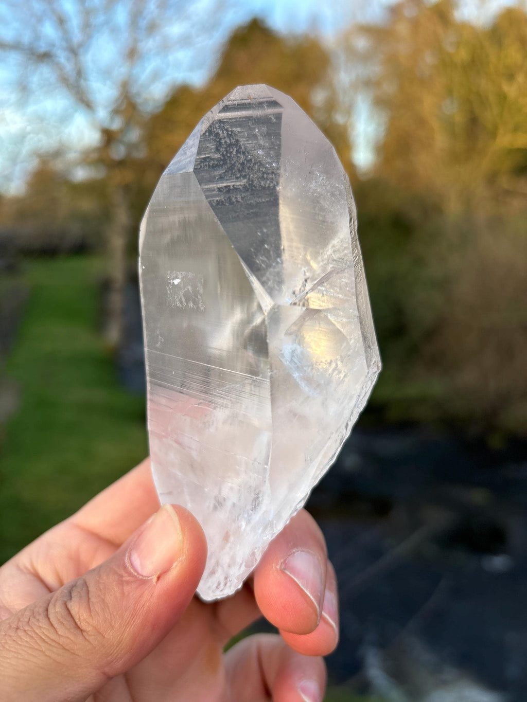 Natural Lemurian Quartz Point | Extra Clear Brazilian Crystal | High Transparency | Raw Collector Specimen | Healing Stone