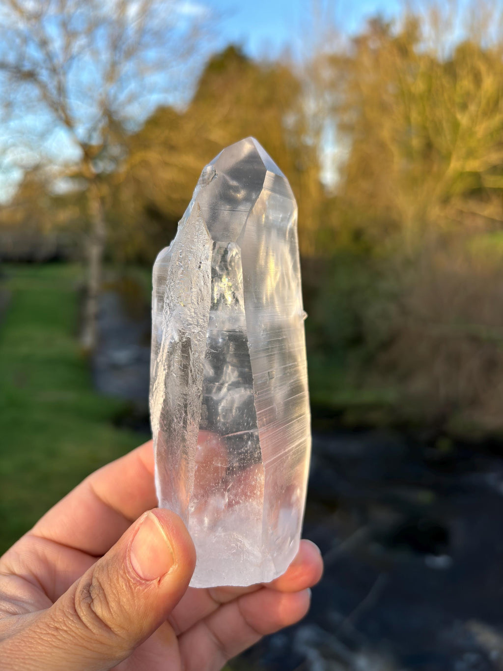 Natural Lemurian Quartz Point | Extra Clear Brazilian Crystal | High Transparency | Raw Collector Specimen | Healing Stone