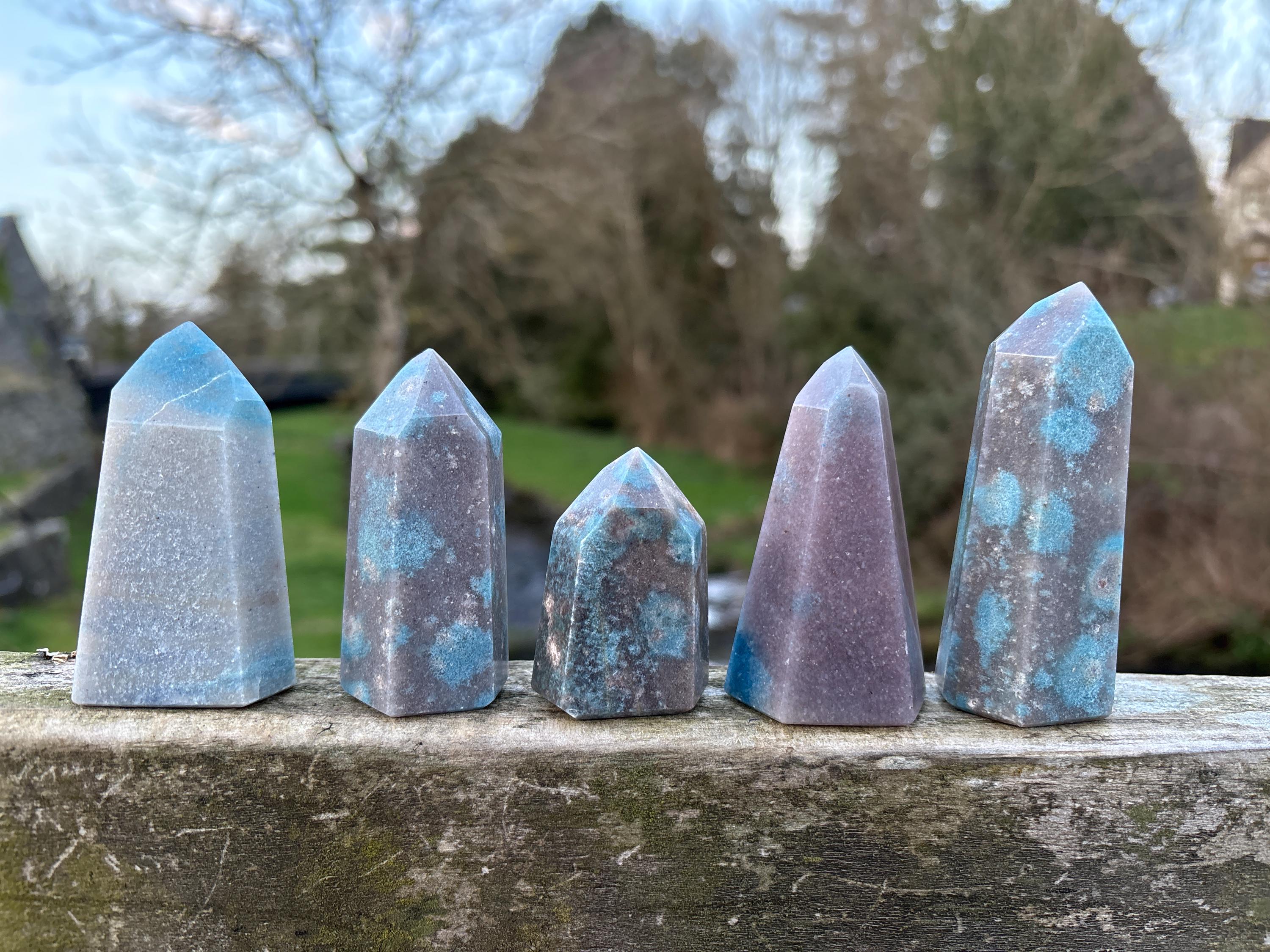 Rare Trolleite Quartz Tower | Paraiba Quartz Polished Point | Blue Crystal Collector Piece | High Vibration Stone