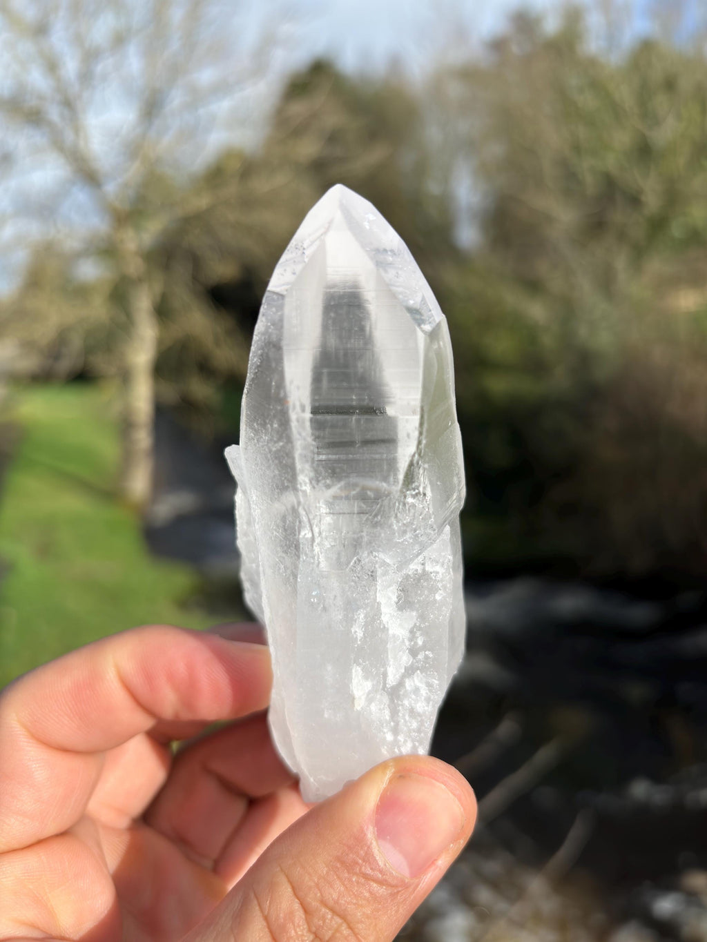Natural Lemurian Quartz Point | Raw Crystal with Striations | Healing Stone for Meditation | High Vibration Crystal | Mineral Specimen
