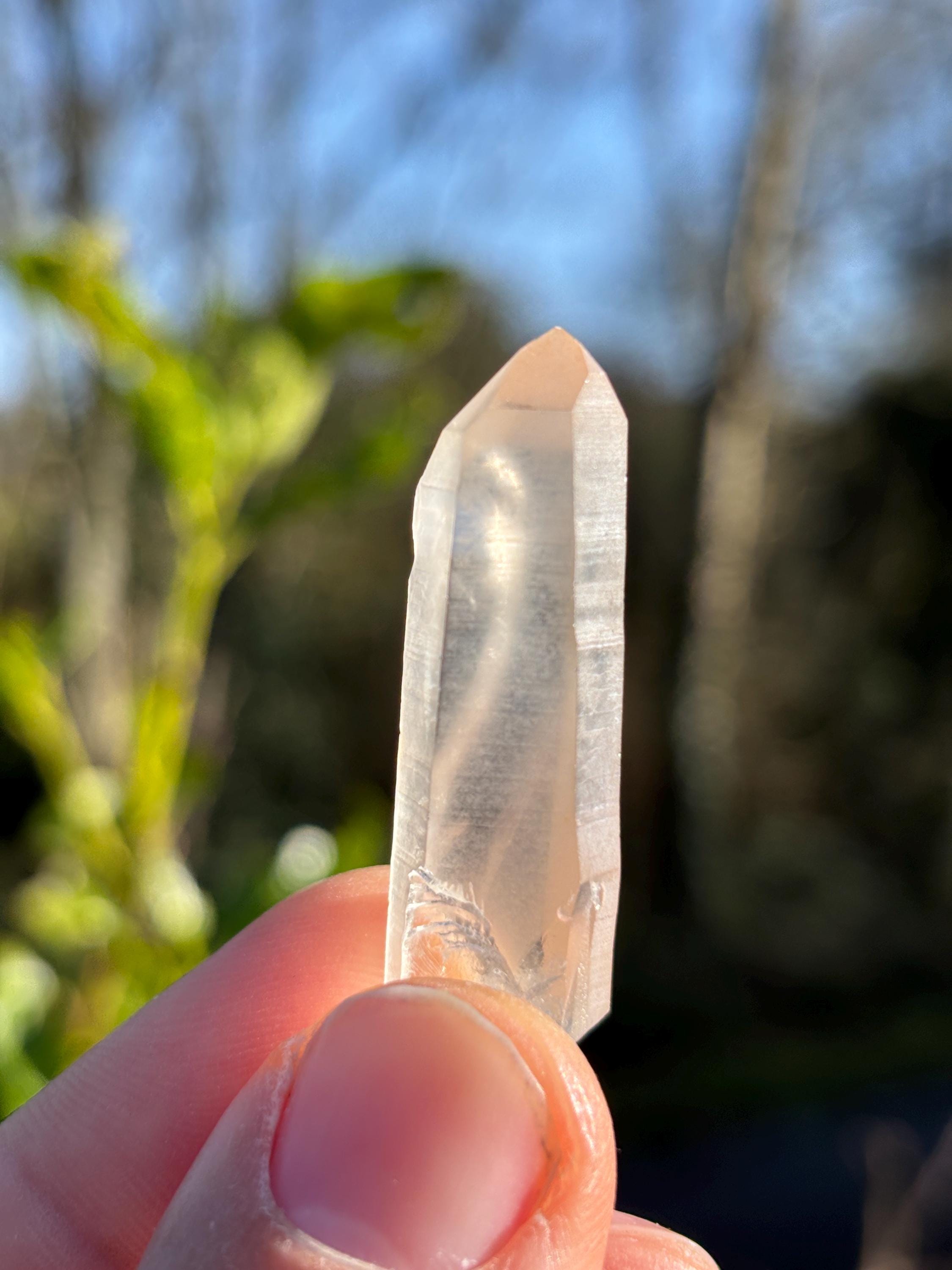 Tangerine Lemurian Quartz Point | Small Natural Crystal | Orange Healing Stone | Sacral Chakra | Raw Mineral