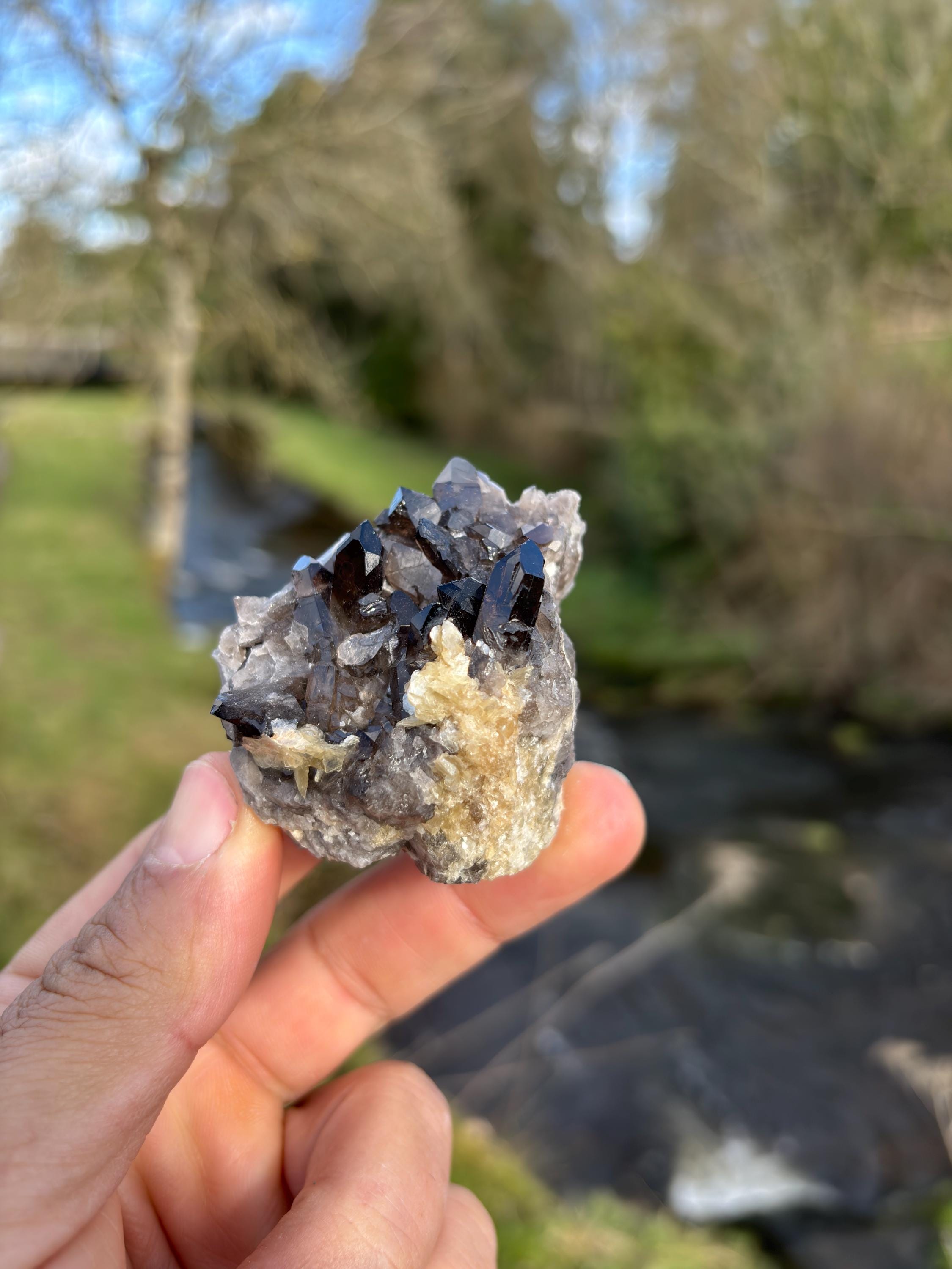 Morion Quartz with Mica | Black Smoky Quartz Cluster | Rare Collector Crystal | Grounding Protection Stone