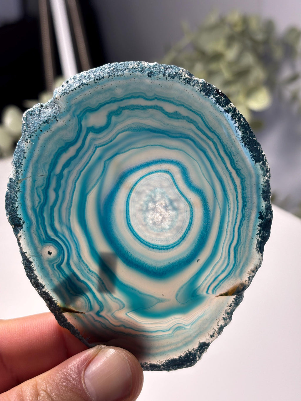 Polished Agate Slice | Colorful Banded Crystal Coaster, Mineral Specimen
