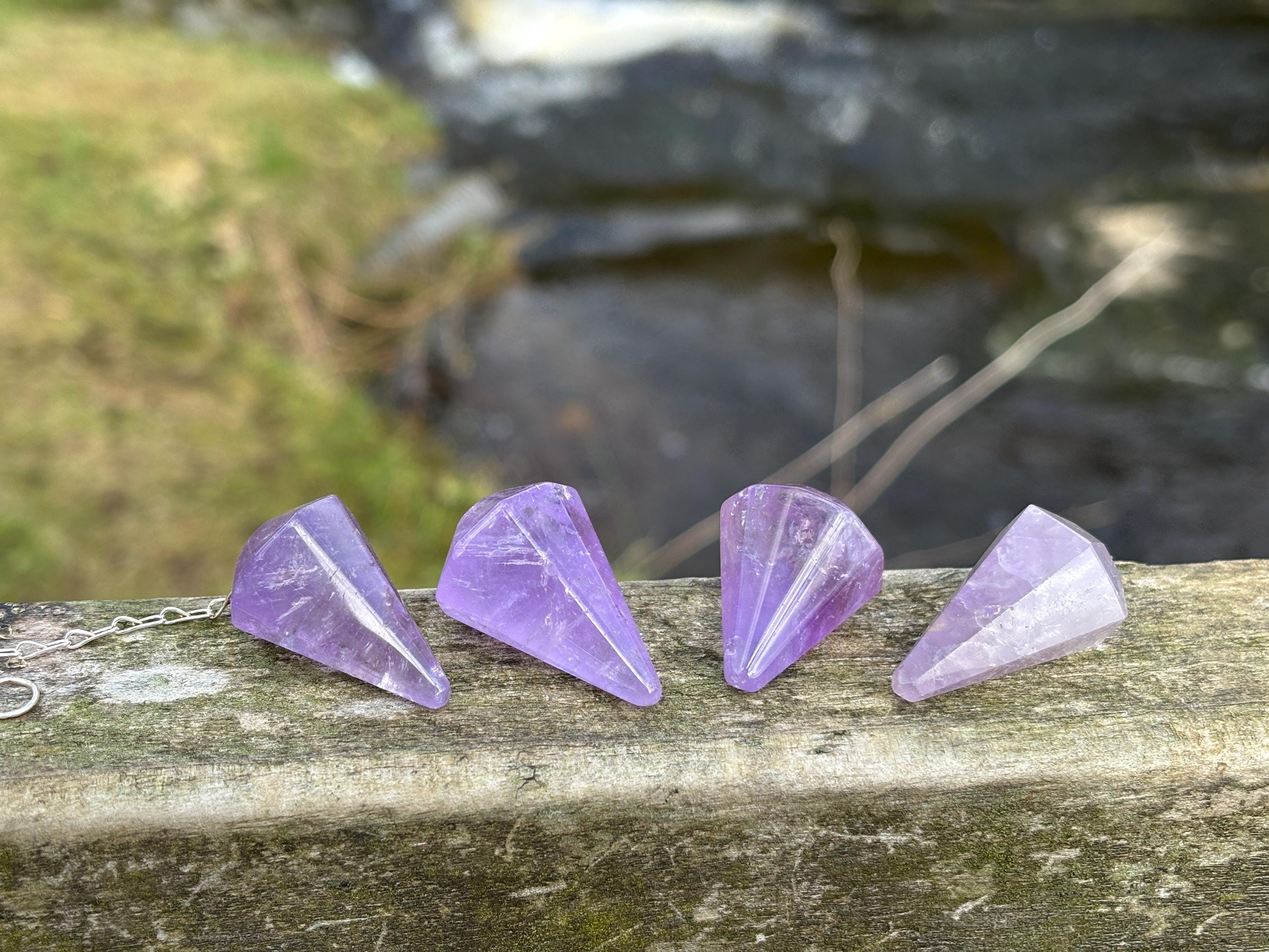 Amethyst Crystal Pendulum Handmade - Healing