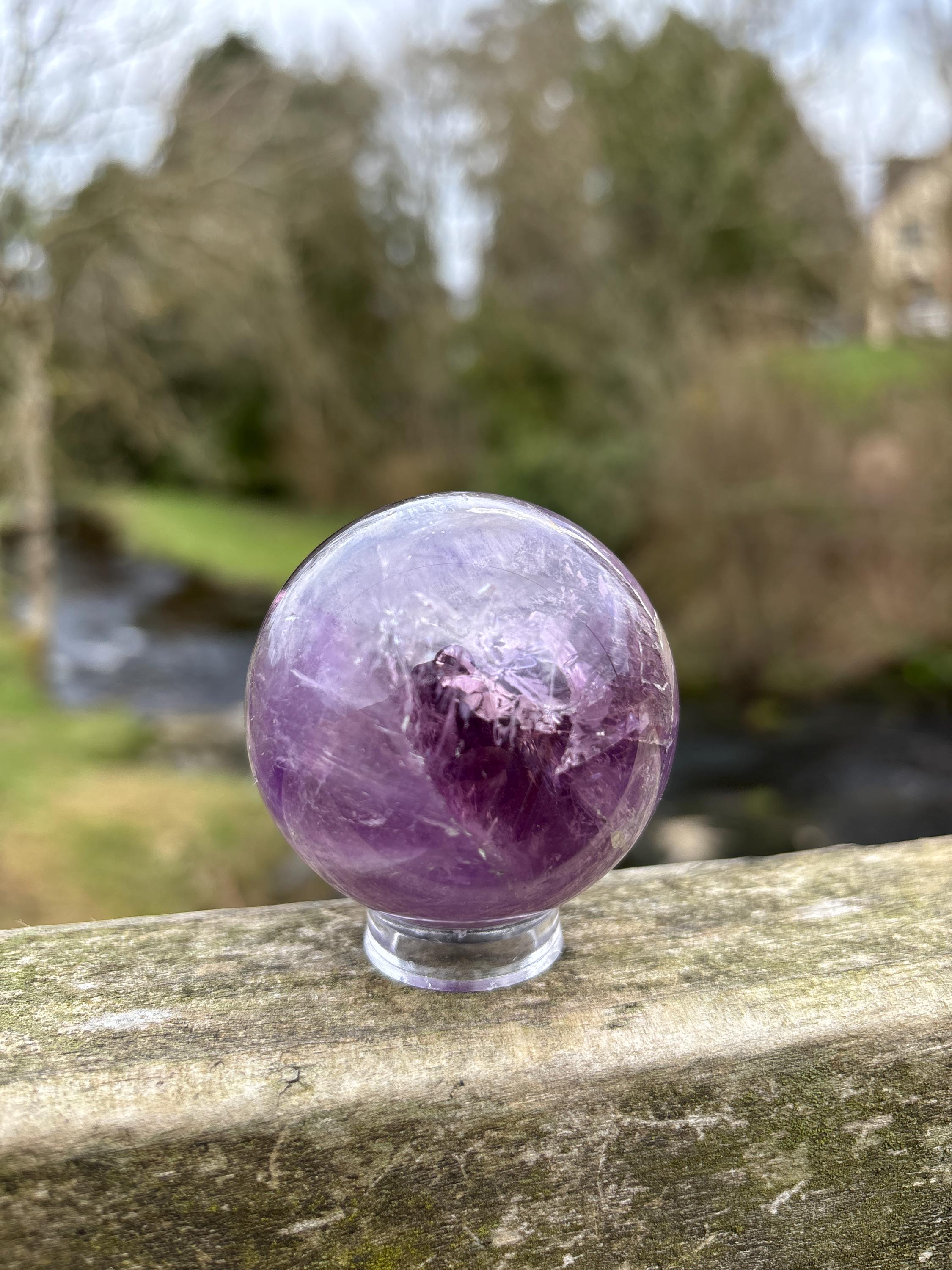 Polished Amethyst Sphere (55mm) | Natural Purple Quartz, Meditation Decor