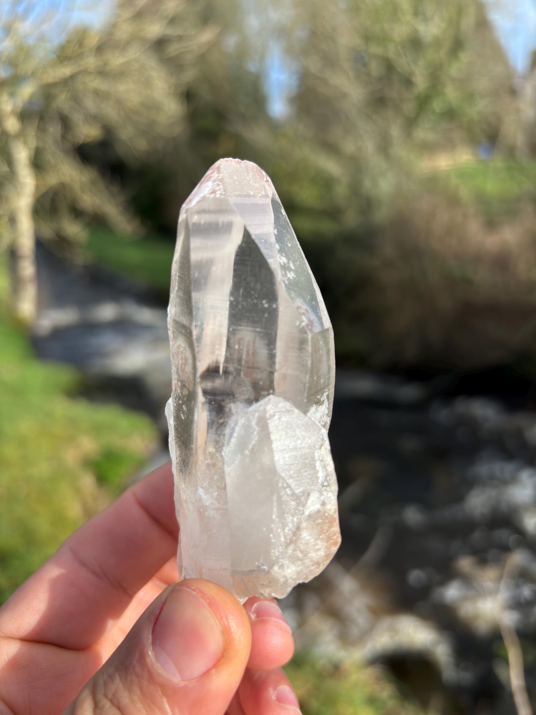 Natural Lemurian Quartz Point | Raw Crystal with Striations, High Vibration Meditation Stone